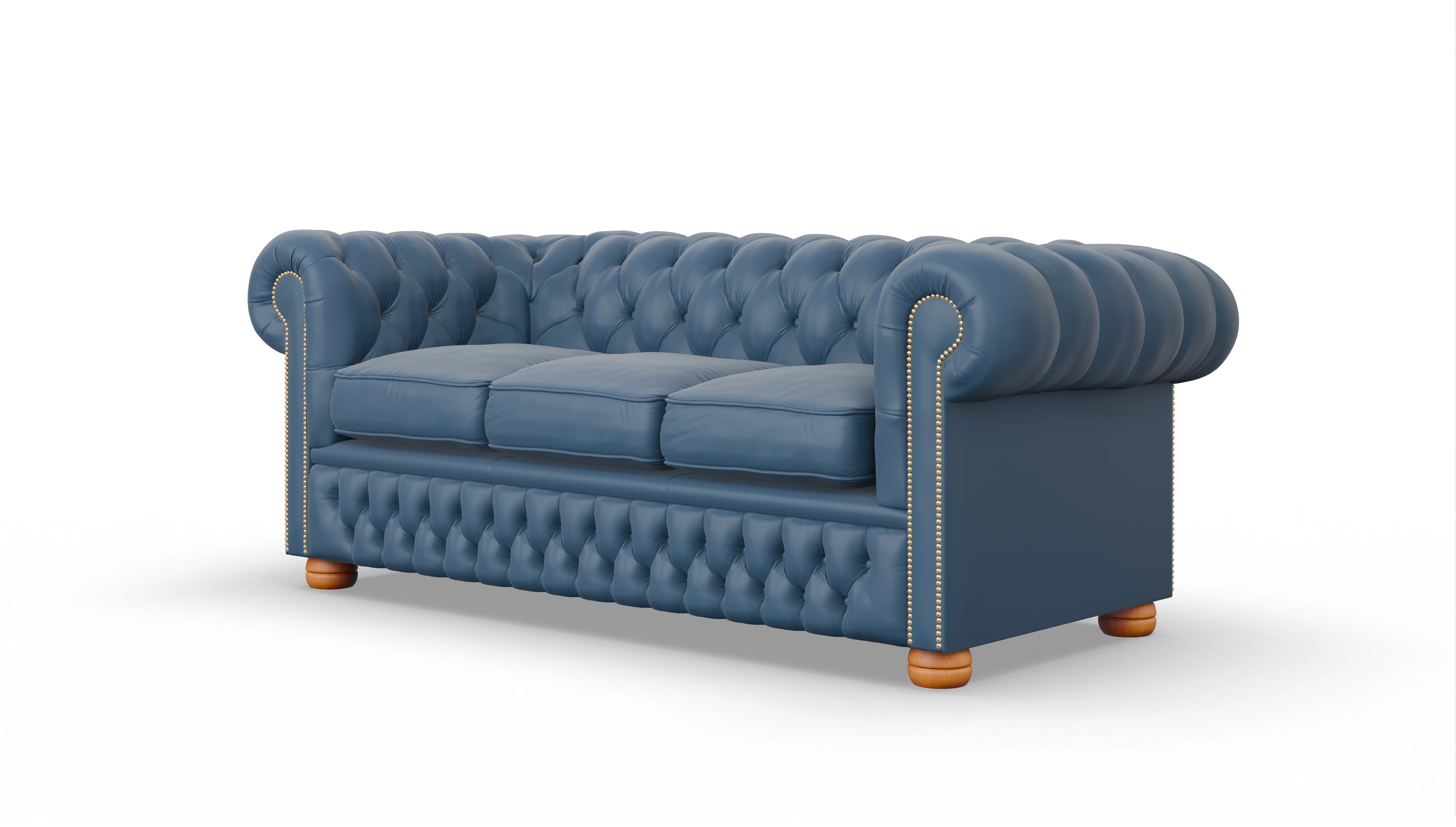 Chesterfield Sofa Oxford Ansicht des Produktes Oxford 3-Sitzer in Leder blau