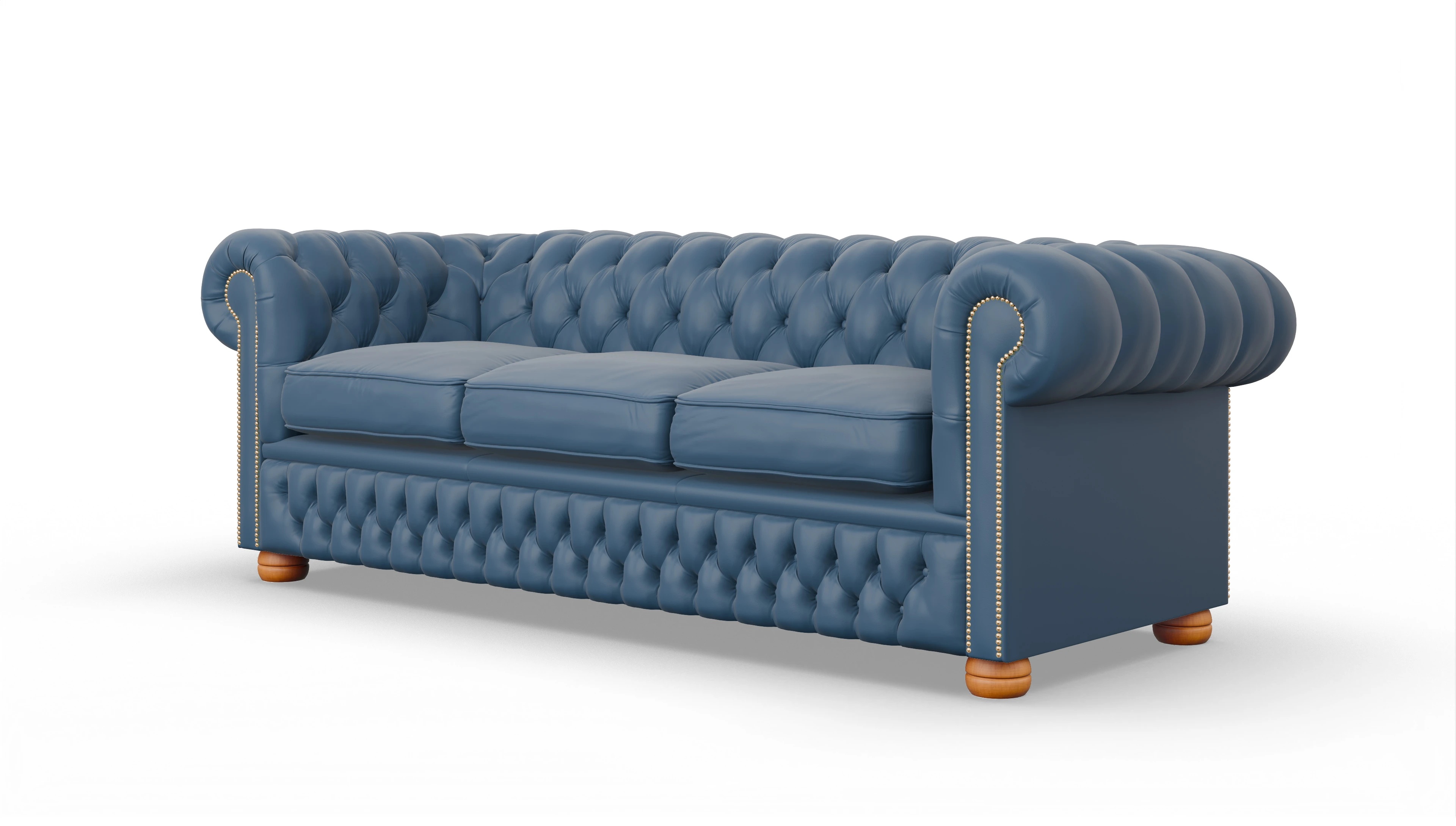 Chesterfield Sofa Oxford Ansicht des Produktes Oxford 3,5-Sitzer in Leder blau