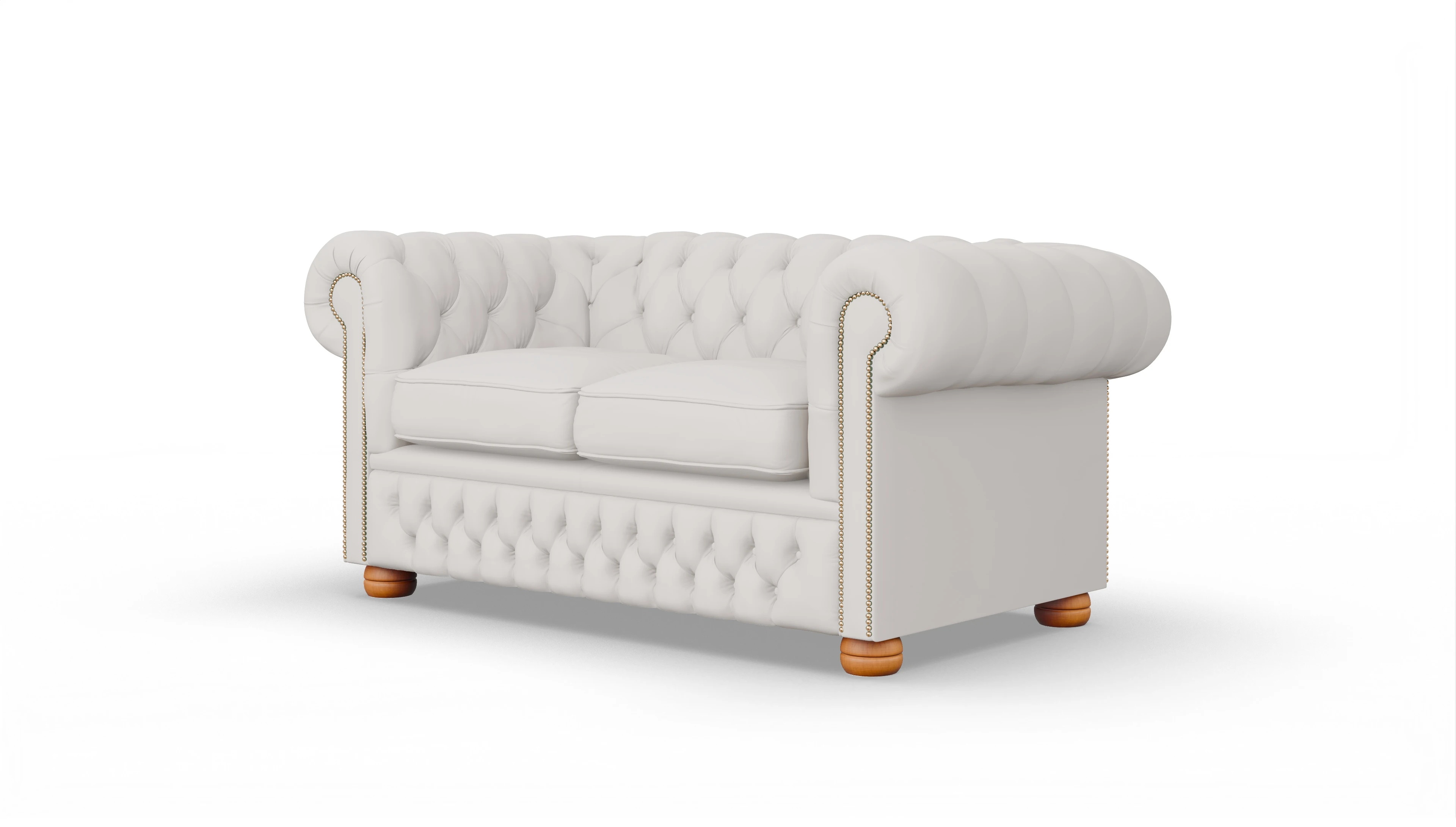 Chesterfield Sofa Oxford Ansicht des Produktes Oxford 2-Sitzer in Leder weiß