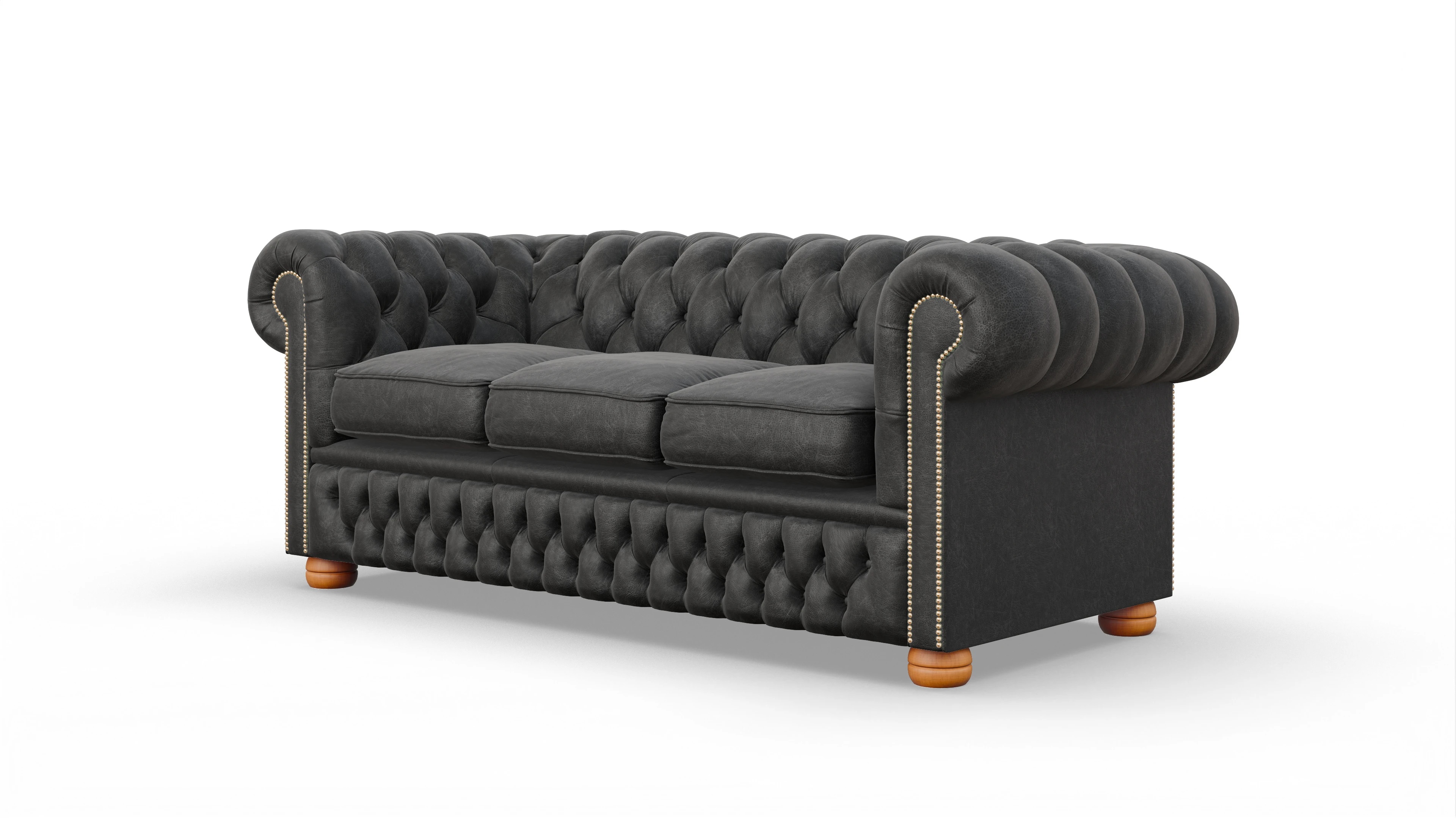 Ansicht des Produktes Oxford 3-Sitzer in Leder schwarz