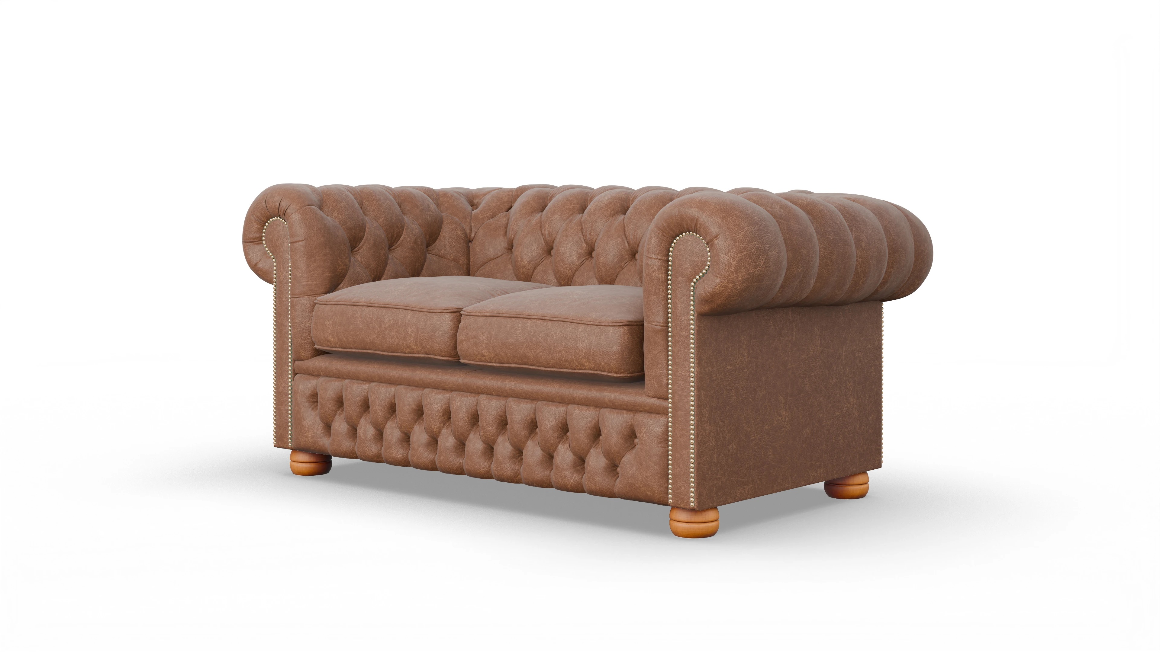 Chesterfield Sofa Oxford Ansicht des Produktes Oxford 2-Sitzer in Leder braun