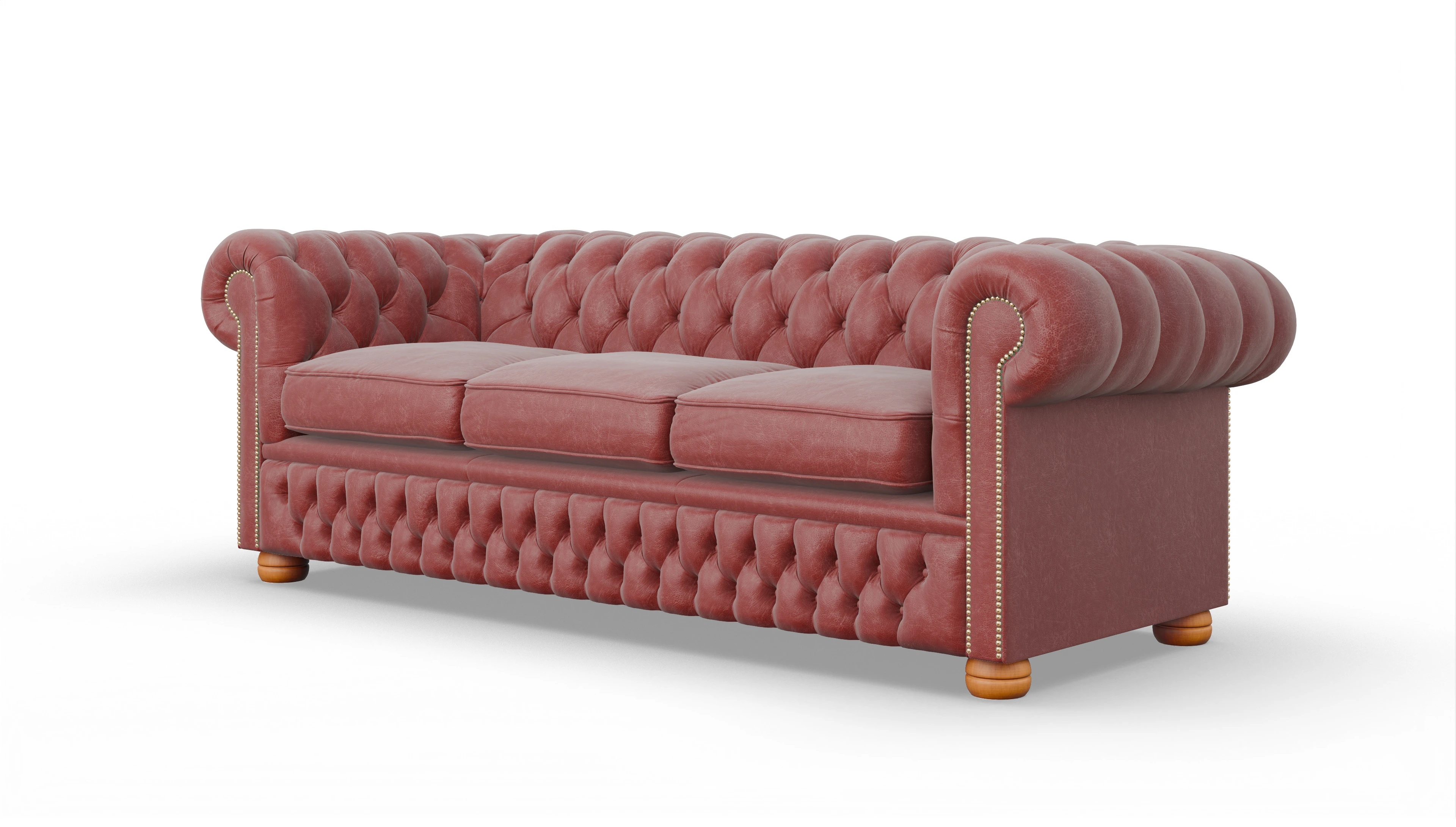 Chesterfield Sofa Oxford Ansicht des Produktes Oxford 3,5-Sitzer in Leder rot
