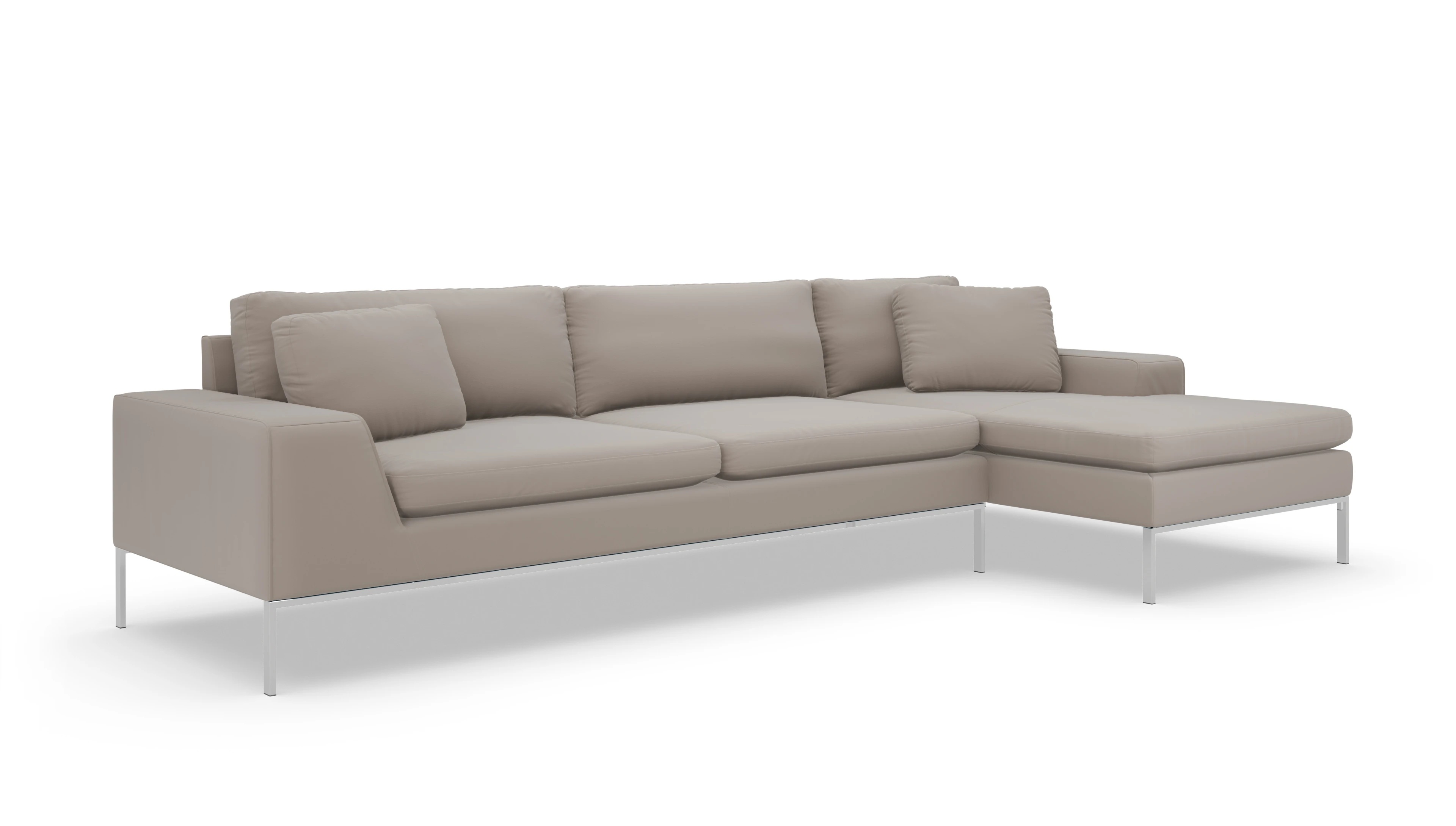 Ansicht des Produktes Helgesen Sofa mit Rec rechts in Leder beige