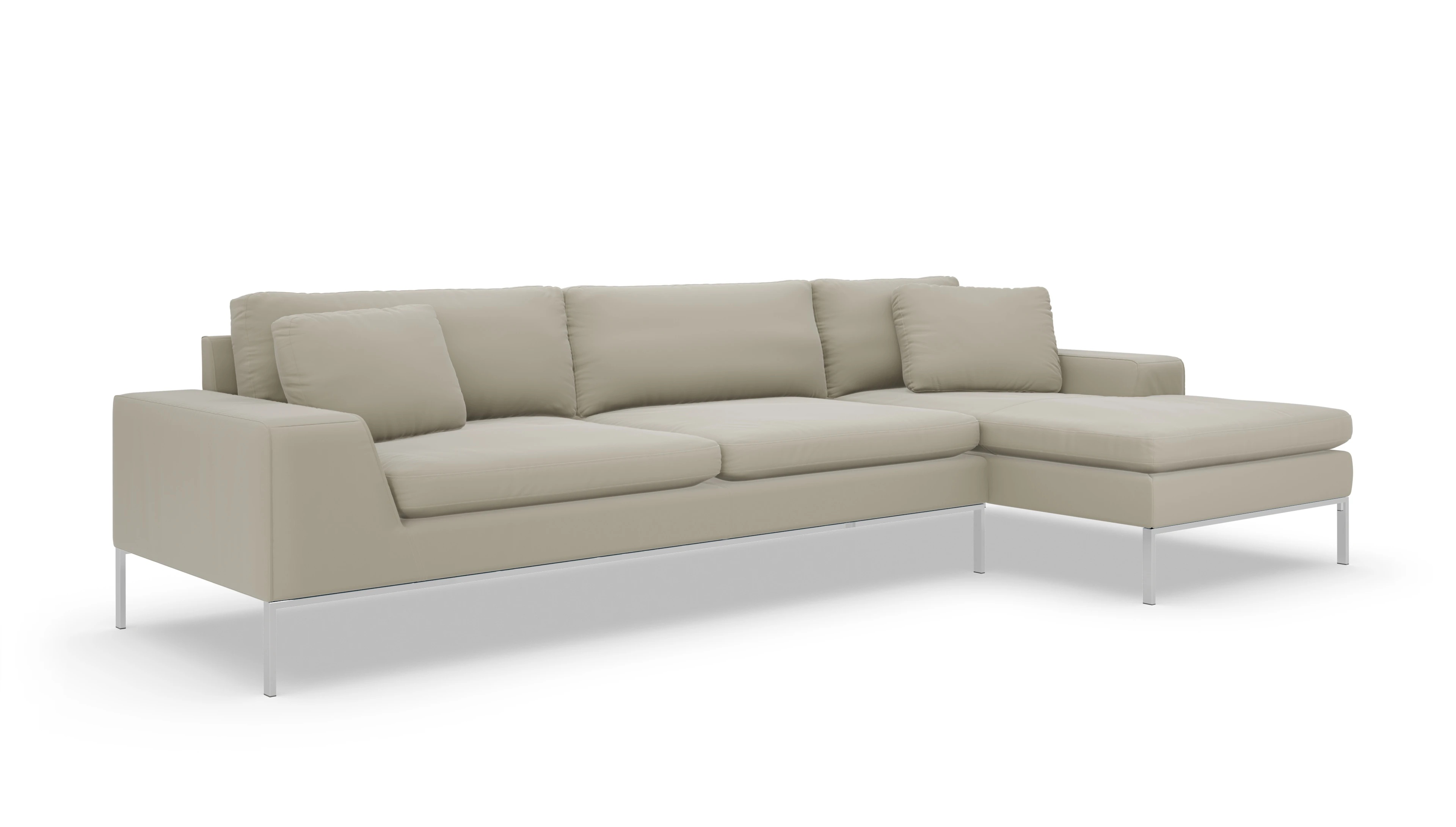 Ansicht des Produktes Helgesen Sofa mit Rec rechts in Leder beige