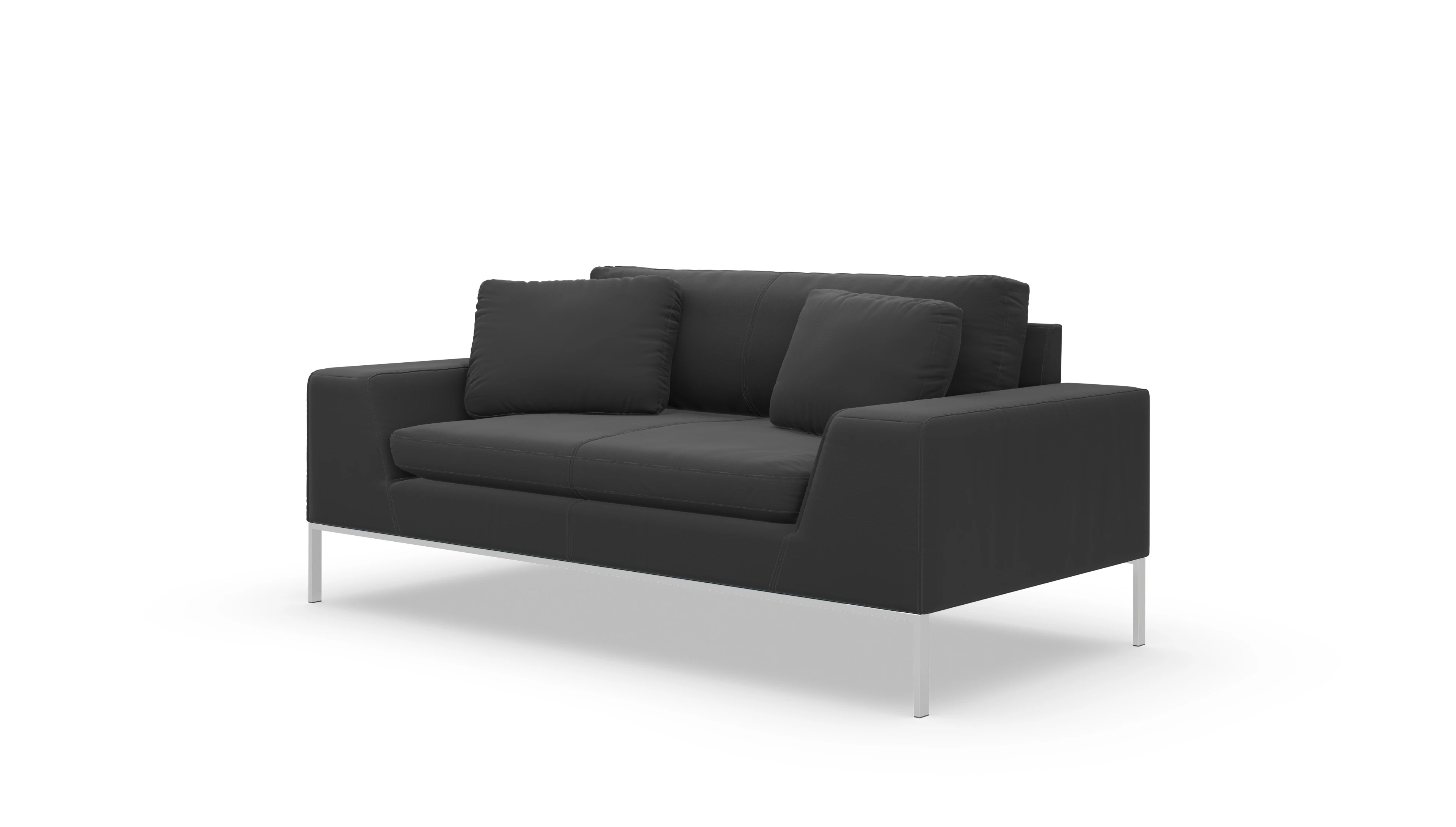 Helgesen Ledersofa Ansicht des Produktes Helgesen 2-Sitzer in Leder schwarz