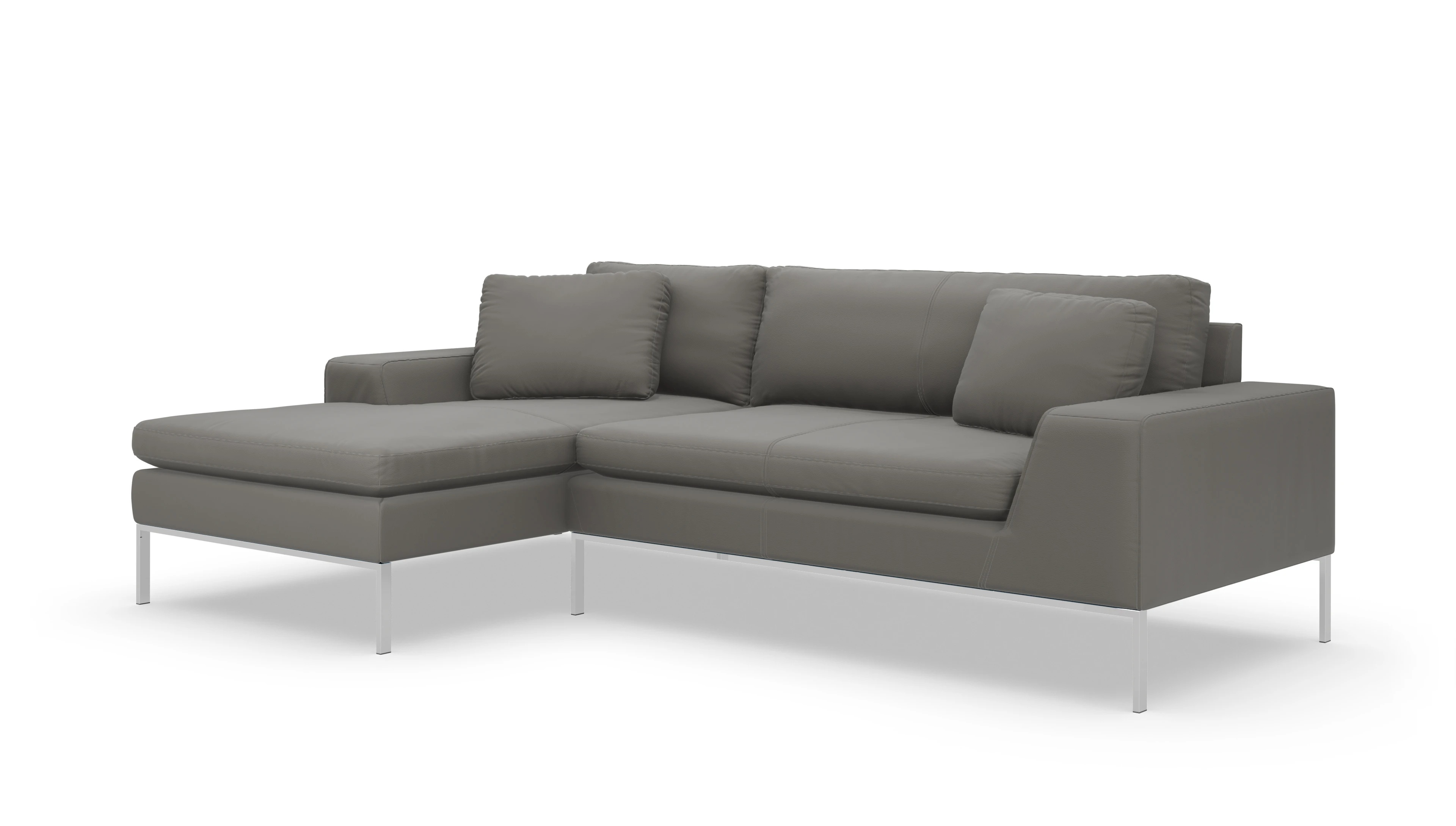 Ansicht des Produktes Helgesen Sofa mit Rec links in Leder grau