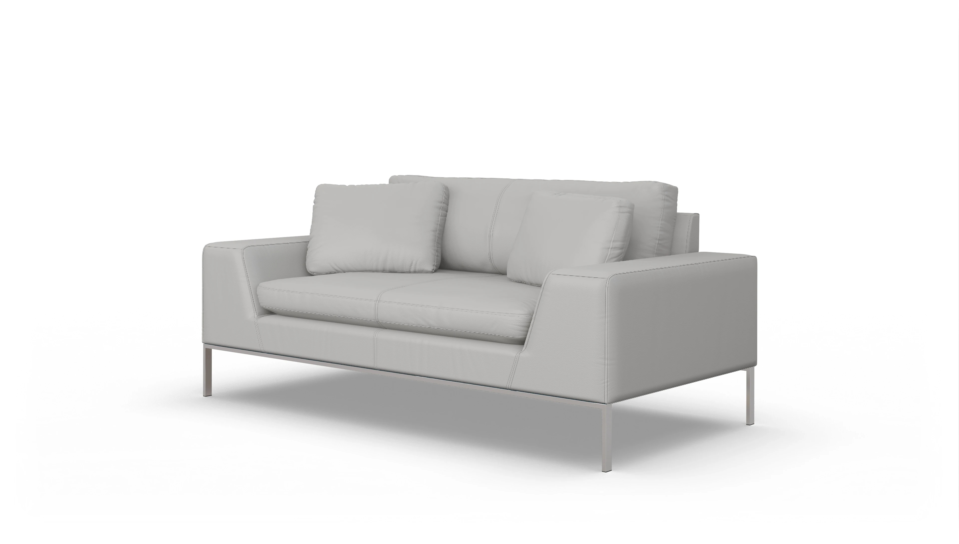 Ansicht des Produktes Helgesen 2-Sitzer in Leder weiß