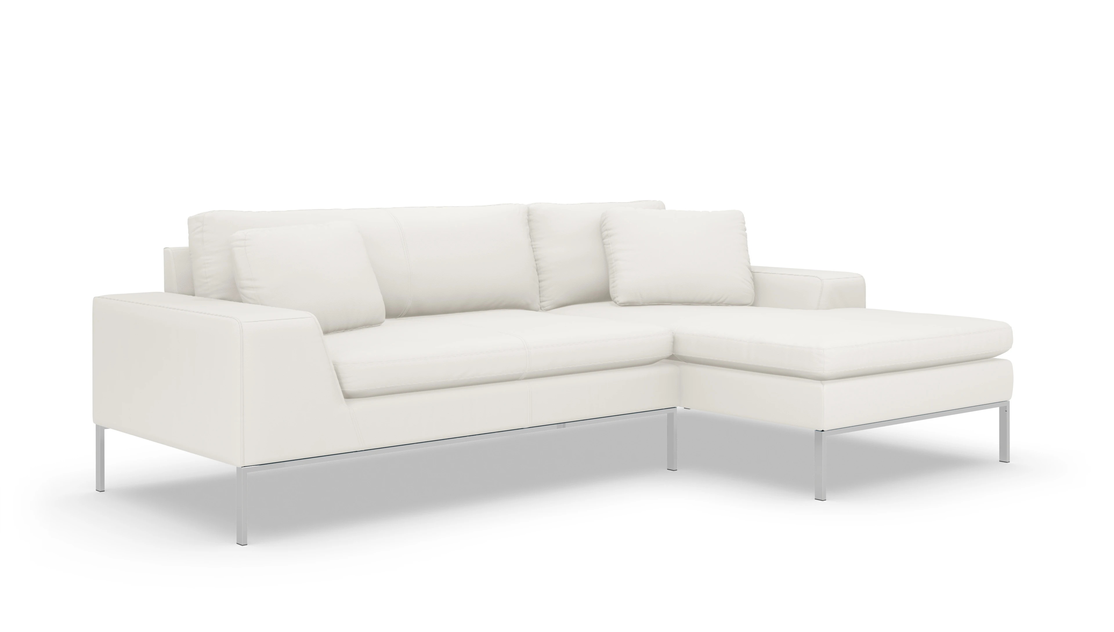 Helgesen Ledersofa Ansicht des Produktes Helgesen Sofa mit Rec rechts in Leder weiß