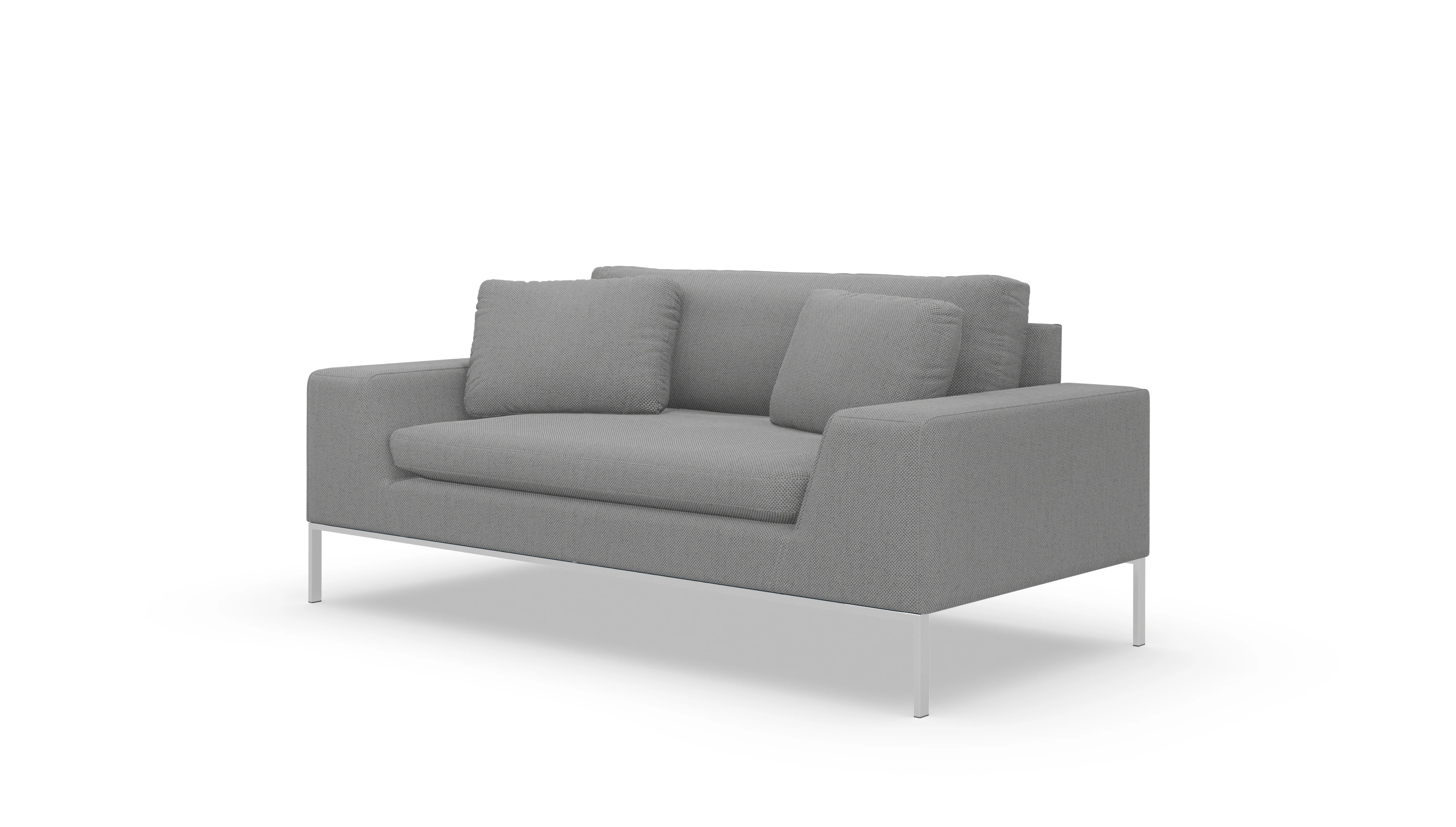 Designer-Sofa Helgesen in Stoff Ansicht des Produktes Helgesen 2-Sitzer in Stoff grau