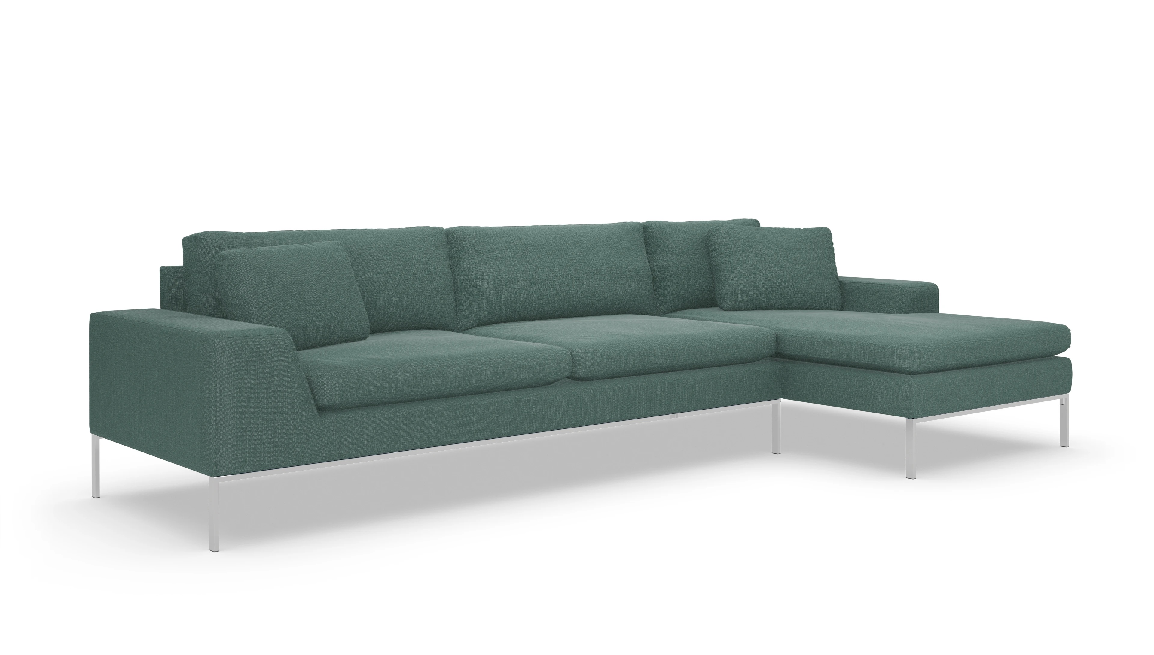 Ansicht des Produktes Helgesen Sofa mit Rec rechts in Stoff blau