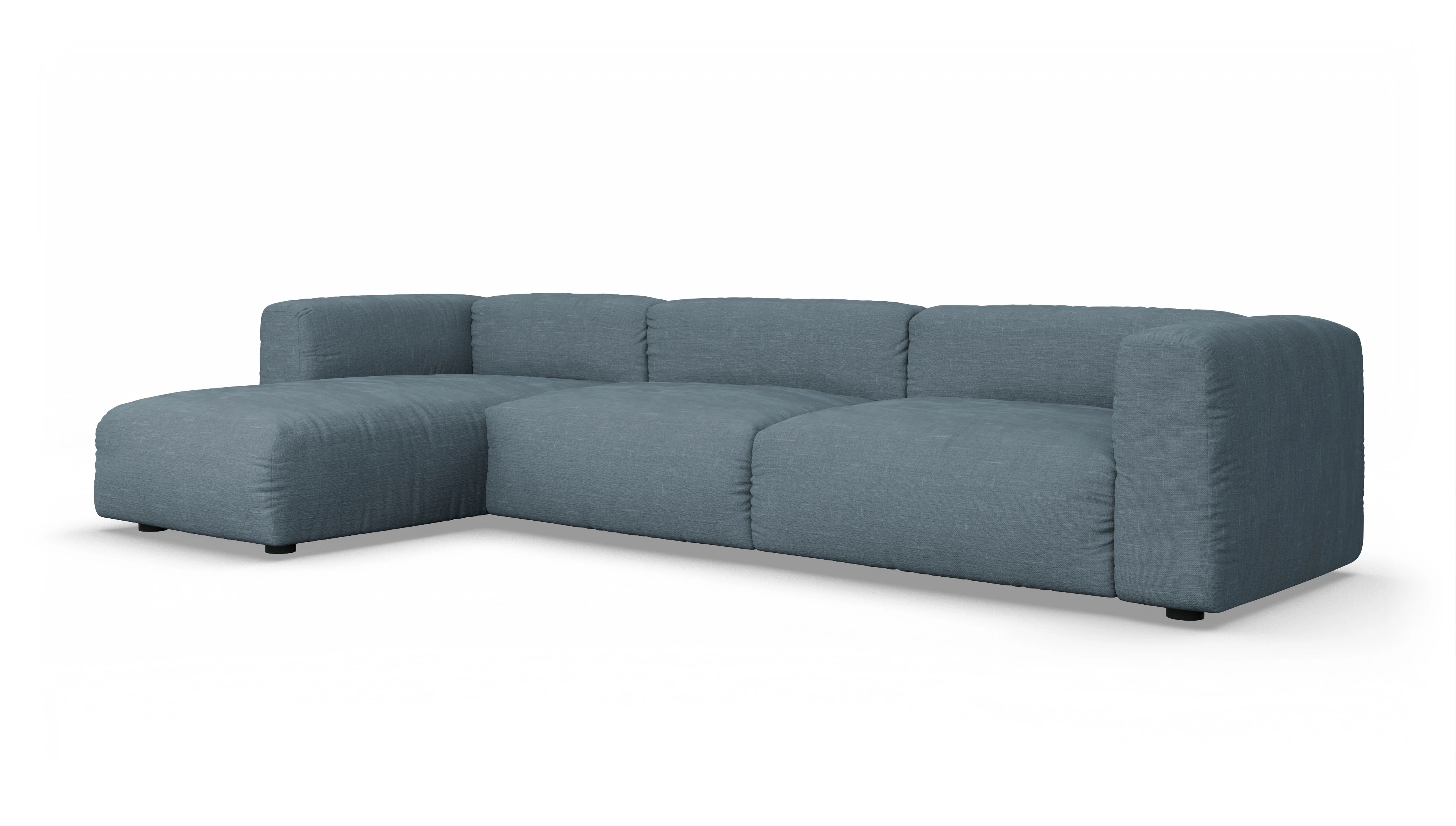 Ansicht des Produktes Molin Sofa mit Rec links in Stoff blau