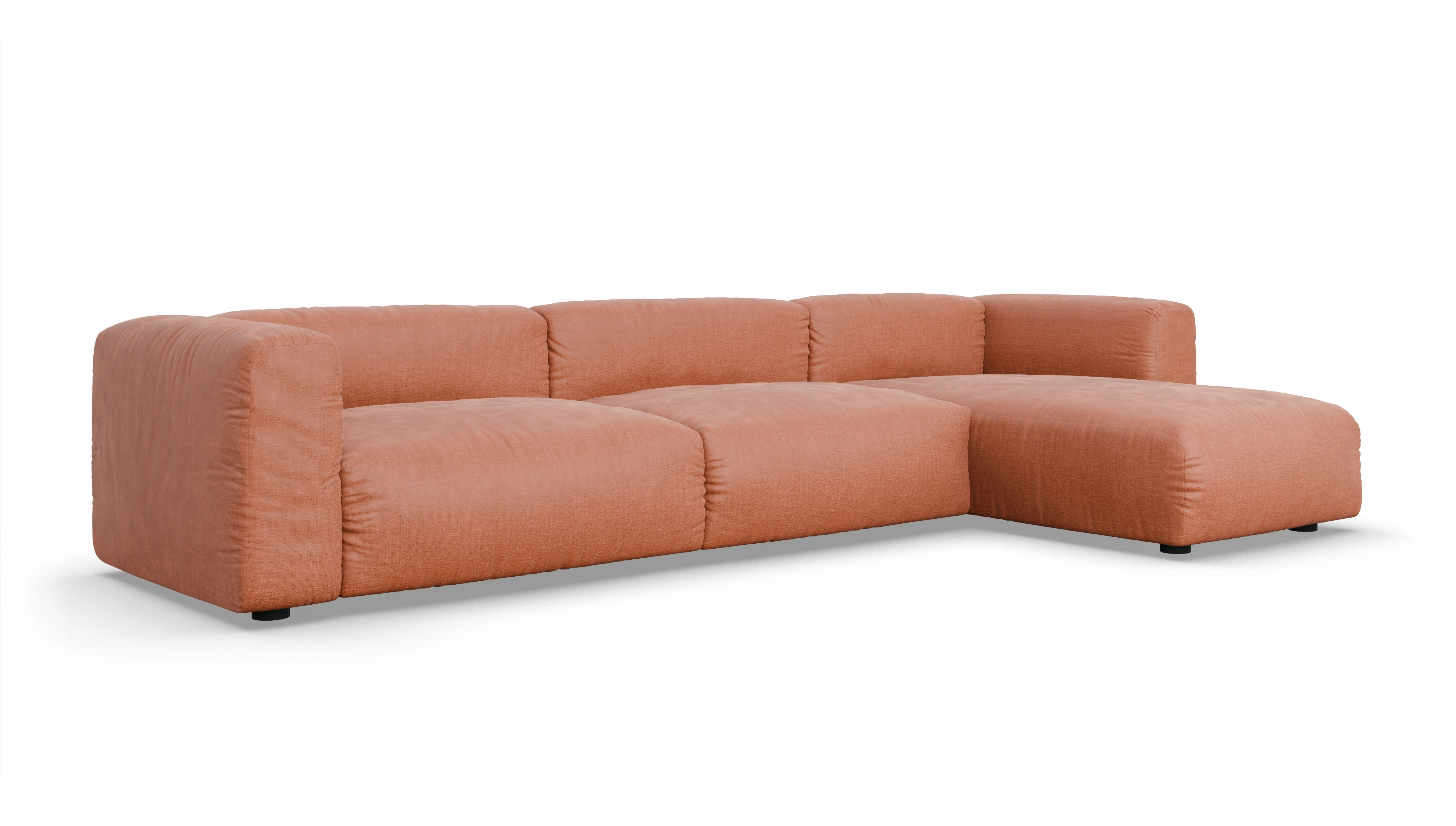 Ansicht des Produktes Molin Sofa mit Rec rechts in Stoff orange