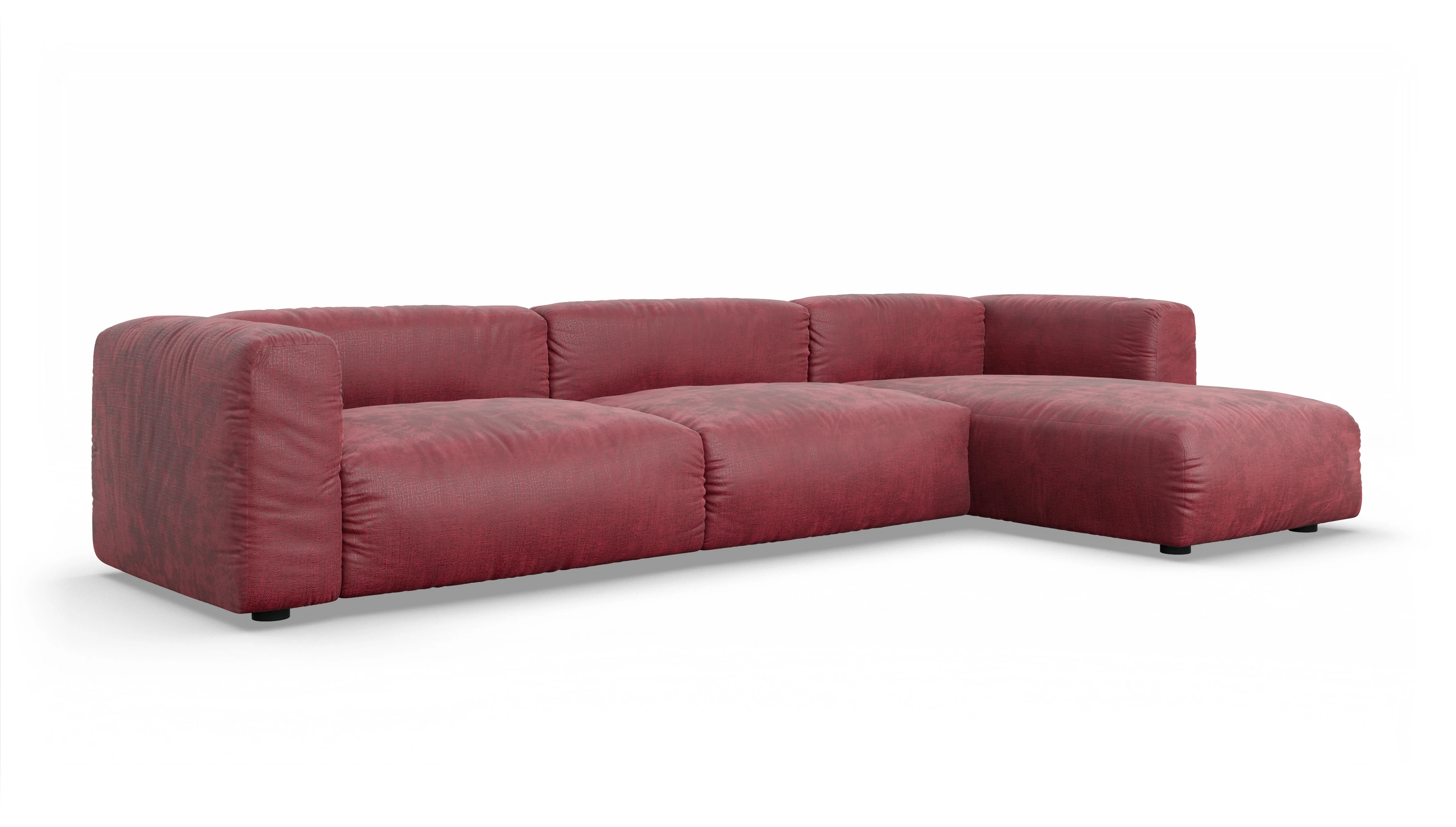 Ansicht des Produktes Molin Sofa mit Rec rechts in Stoff rot