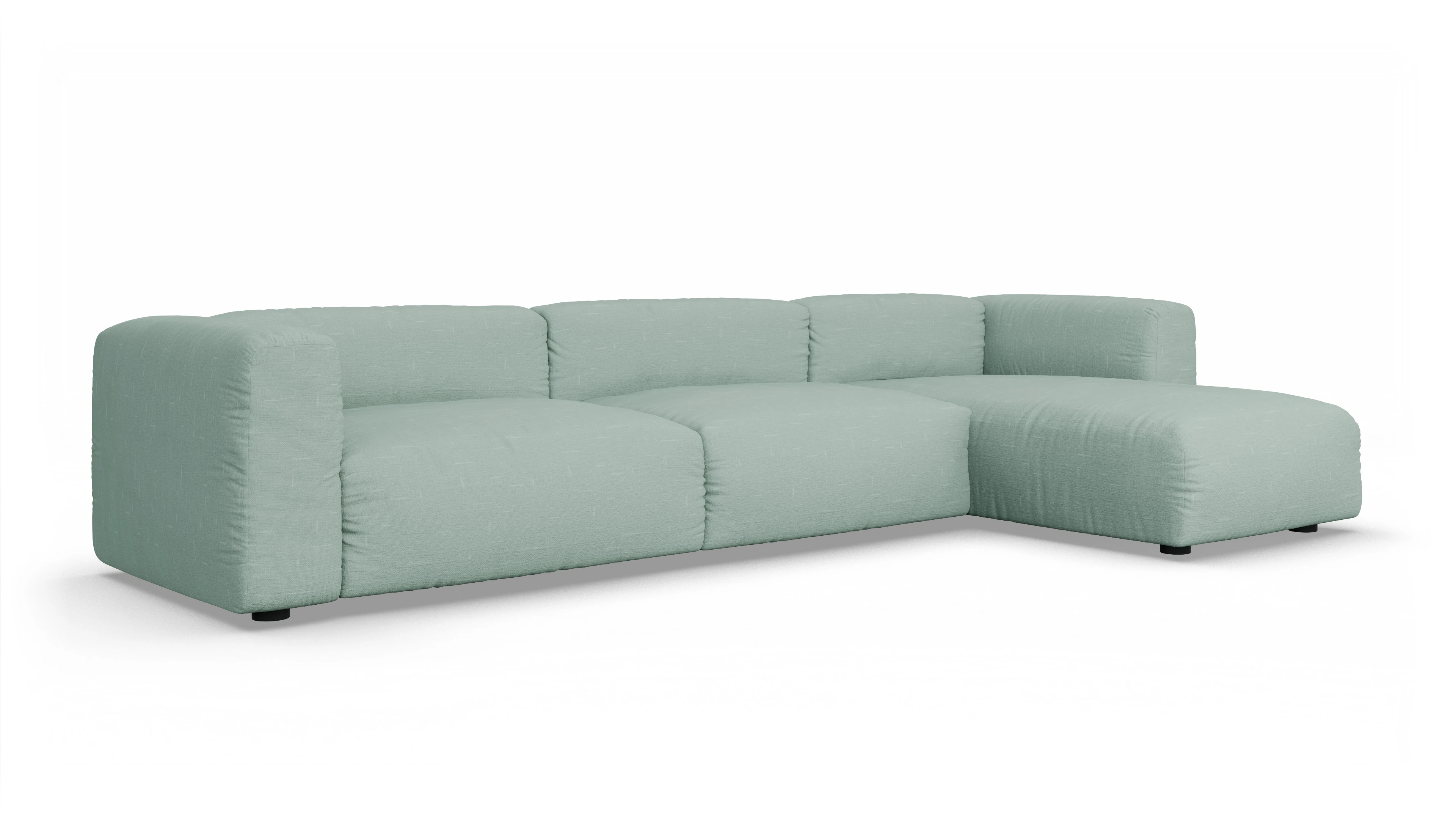 Ansicht des Produktes Molin Sofa mit Rec rechts in Stoff grün