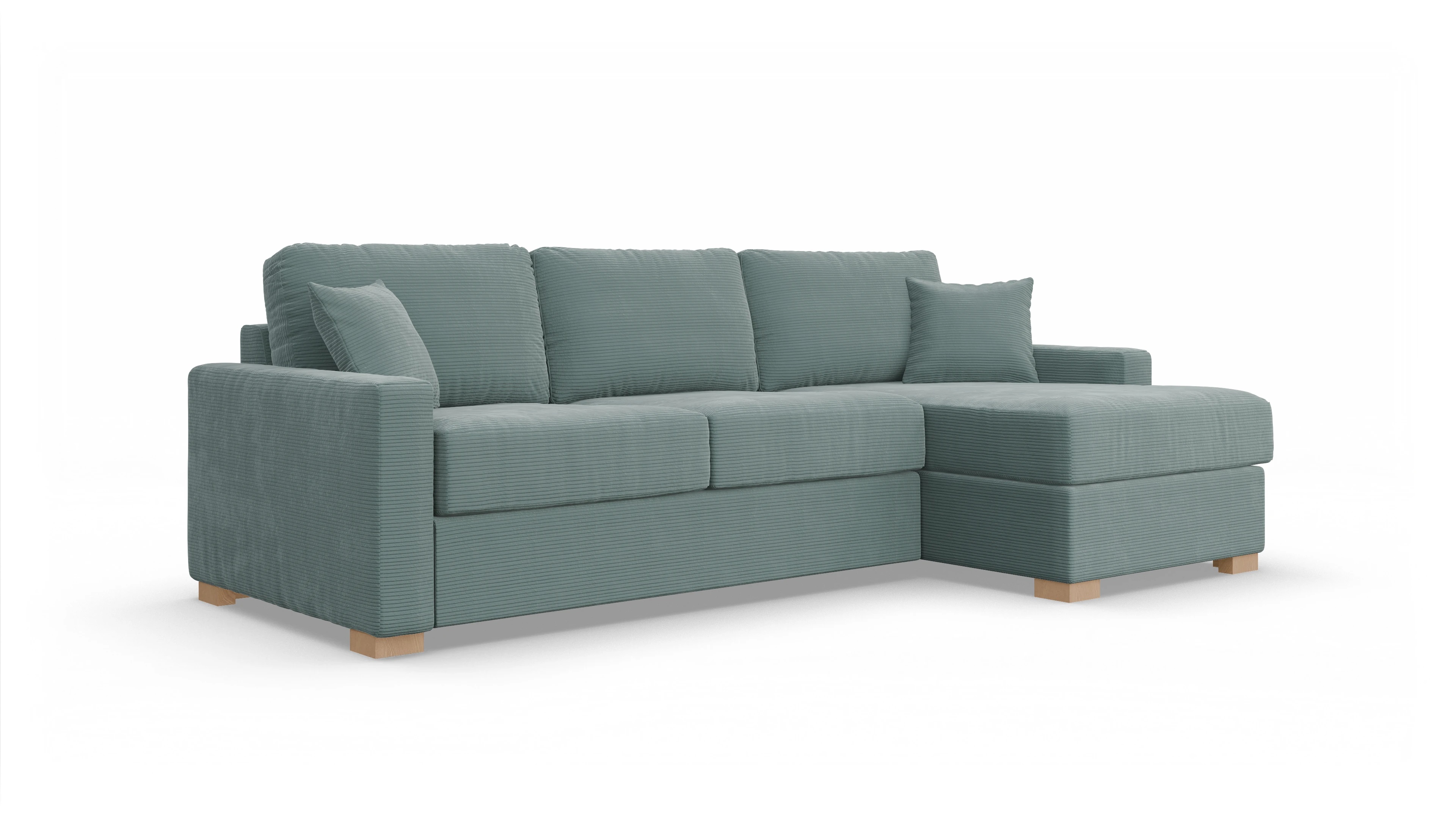 Ansicht des Produktes Christensen Sofa mit Rec rechts in Cord blau