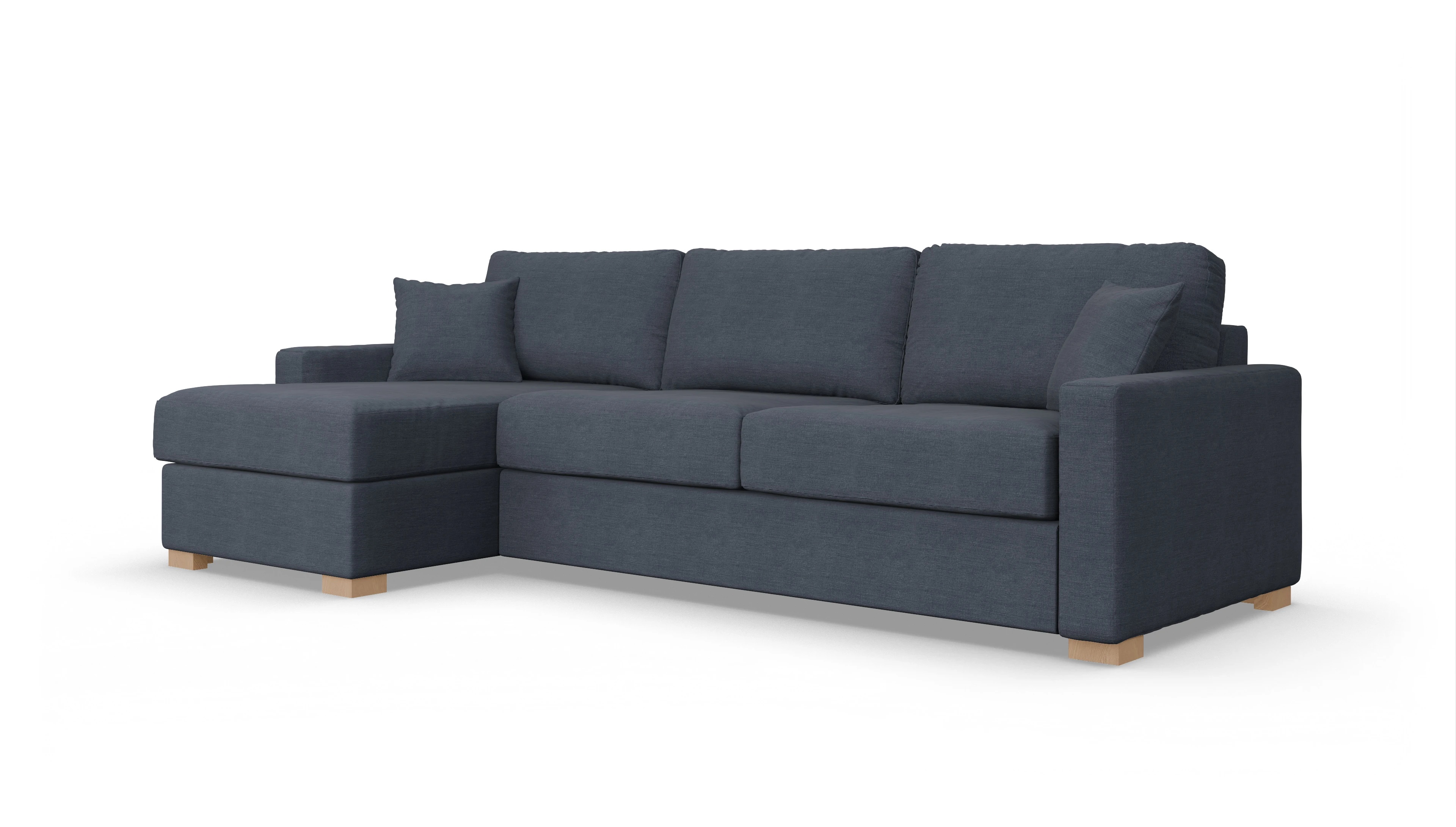 Ansicht des Produktes Christensen Sofa mit Rec links in Stoff blau