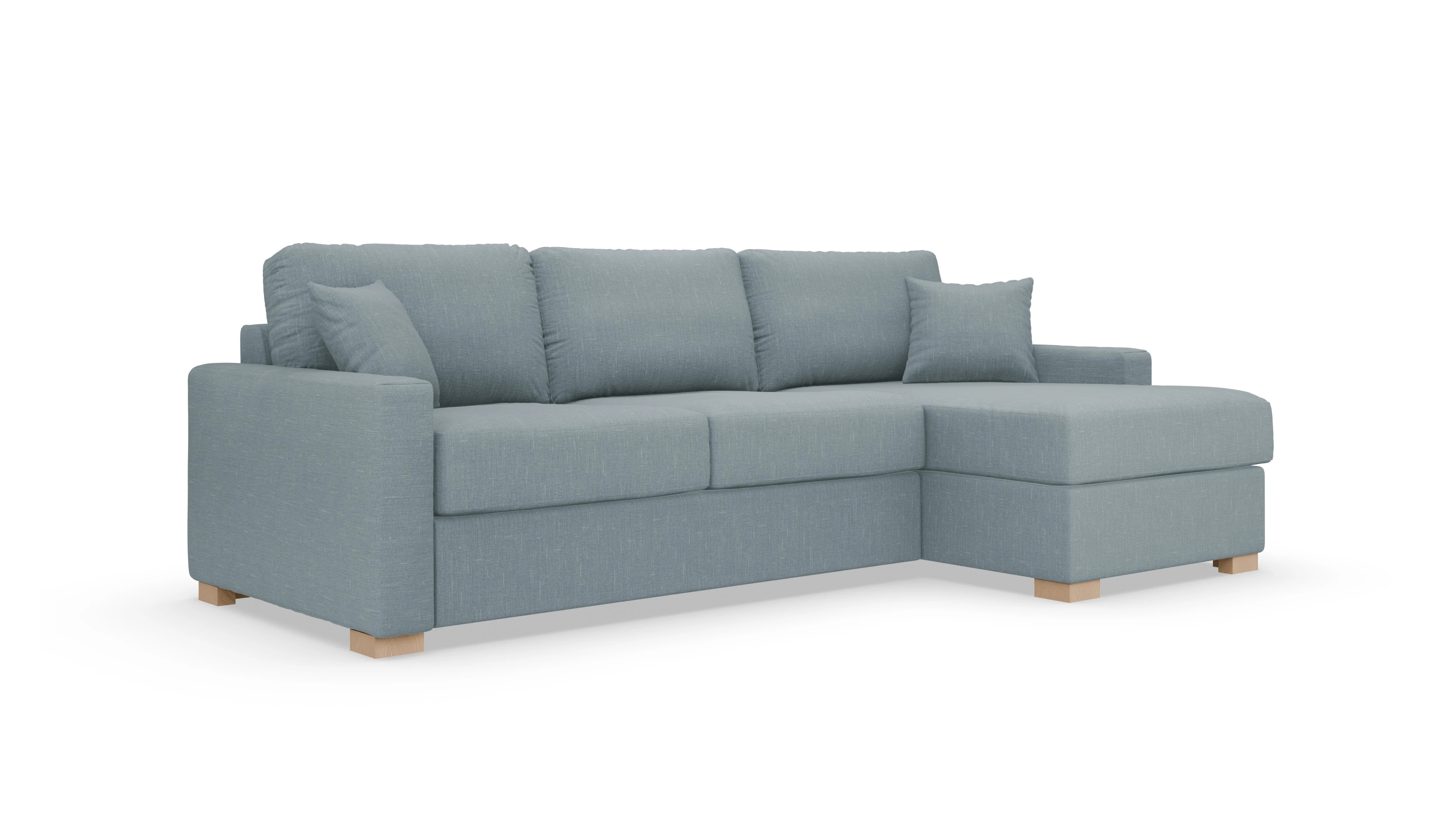 Schlafsofa Christensen Ansicht des Produktes Christensen Sofa mit Rec rechts in Stoff blau