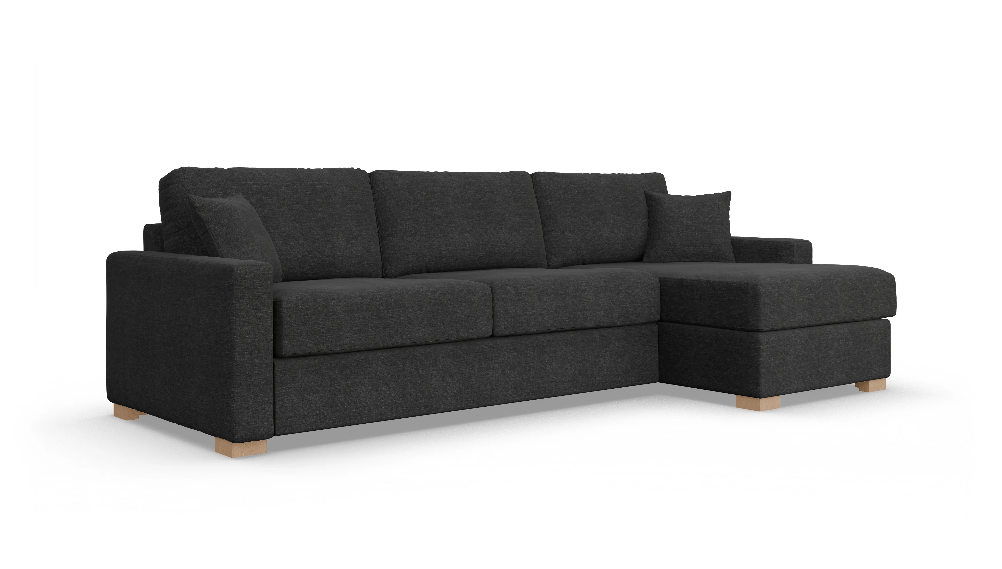 Ansicht des Produktes Christensen Sofa mit Rec rechts in Stoff schwarz