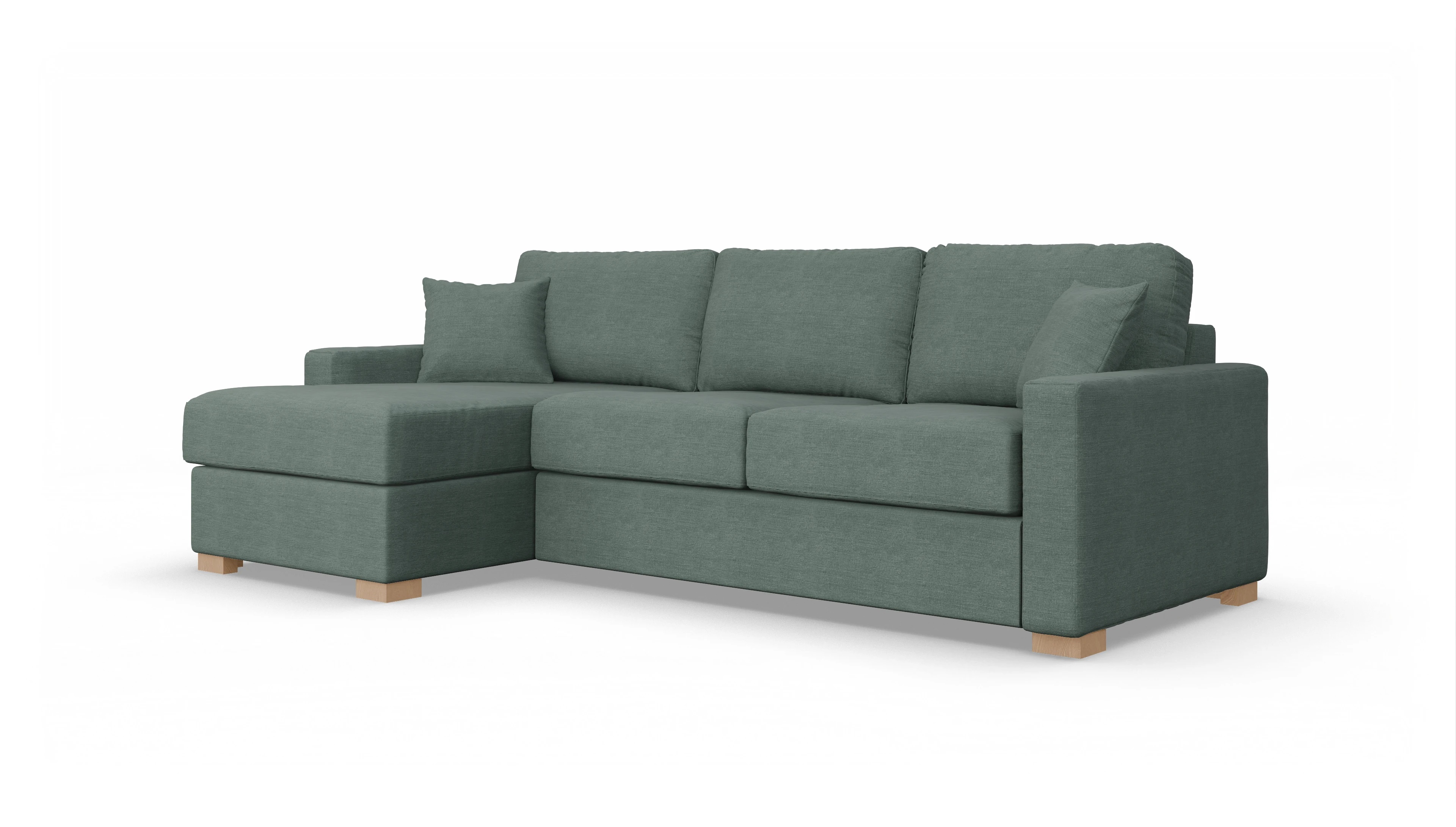 Ansicht des Produktes Christensen Sofa mit Rec links in Stoff grün
