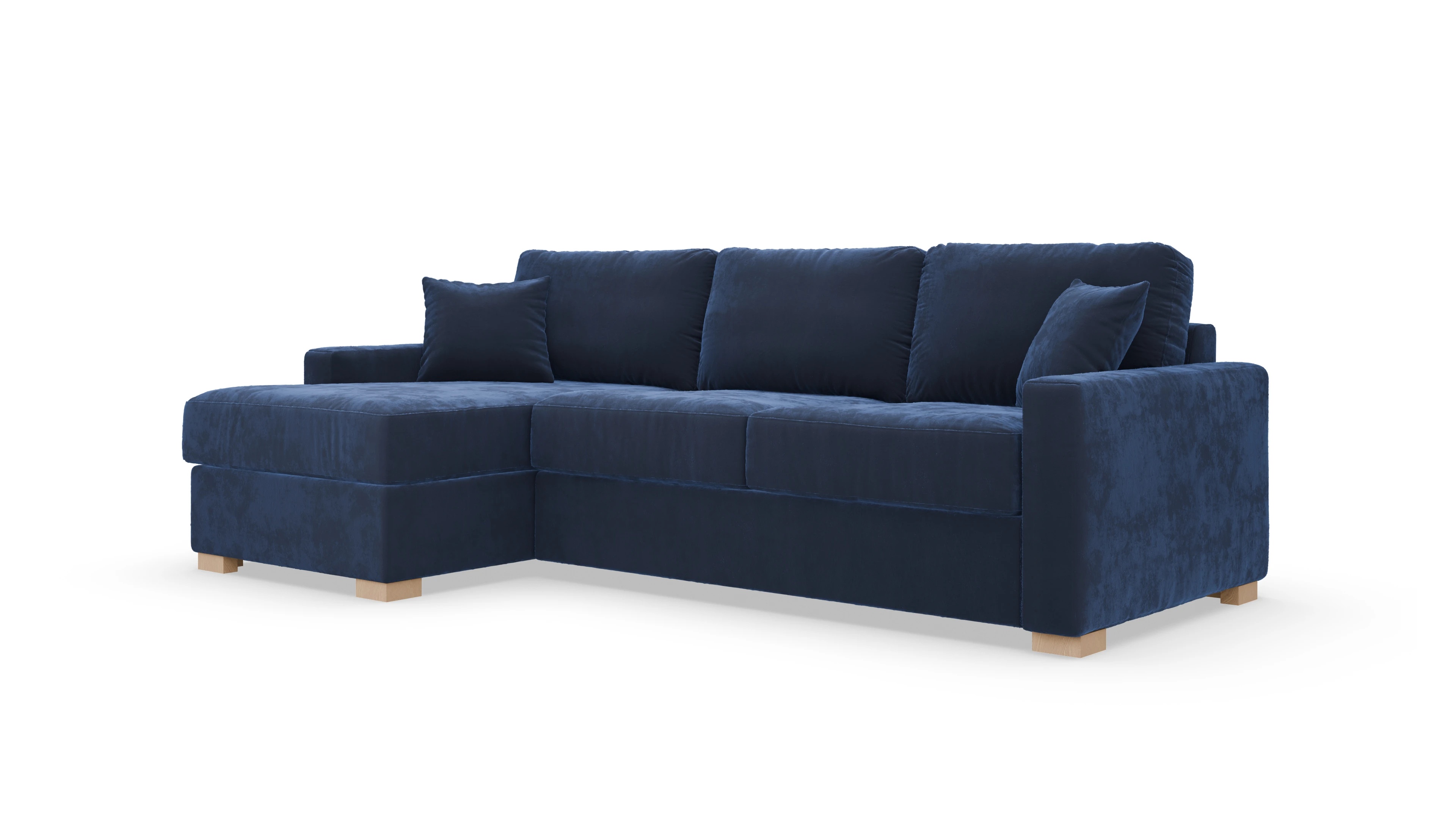 Ansicht des Produktes Christensen Sofa mit Rec links in Samt blau