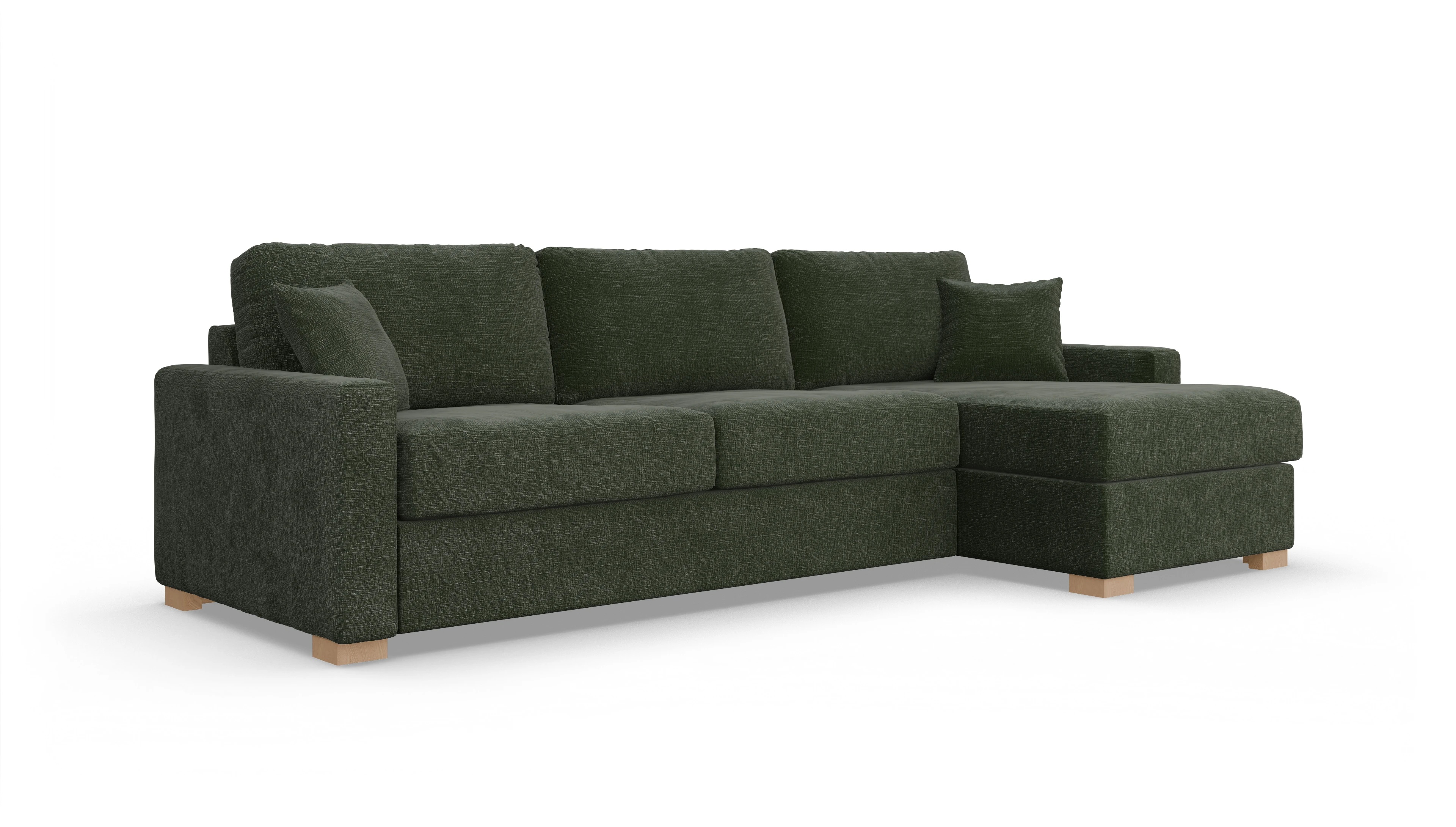 Ansicht des Produktes Christensen Sofa mit Rec rechts in Stoff grün