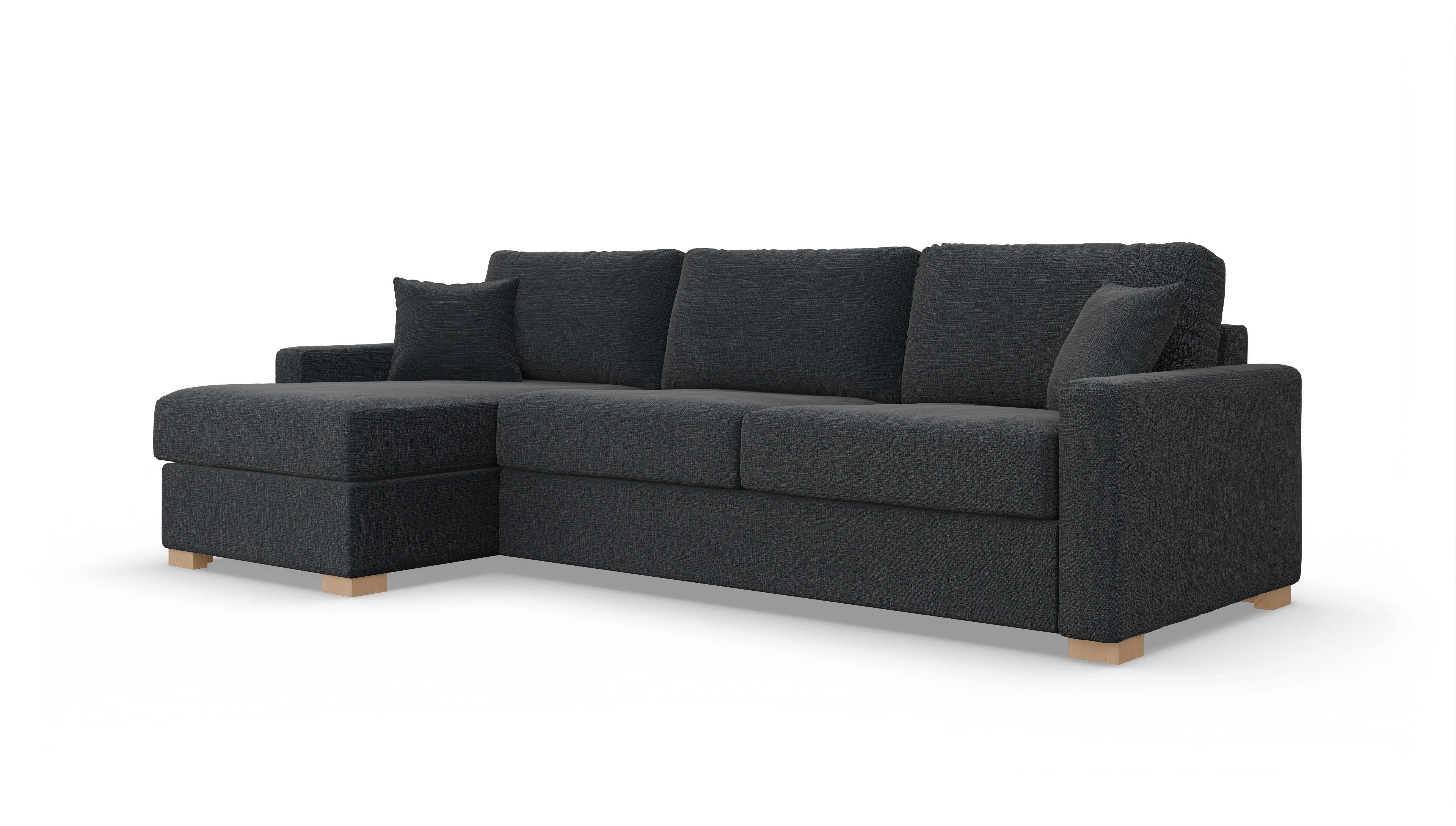 Ansicht des Produktes Christensen Sofa mit Rec links in Stoff blau