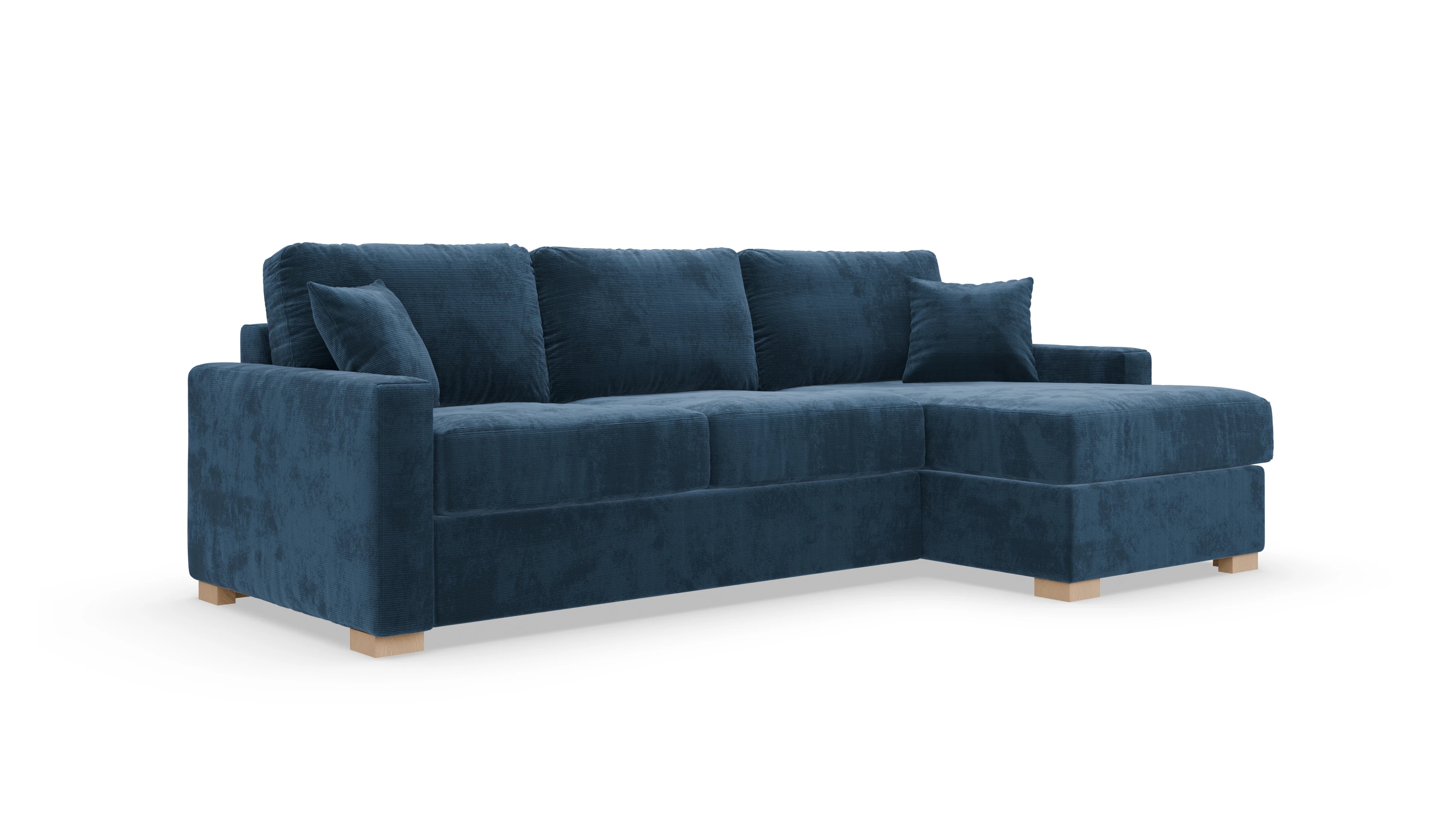 Ansicht des Produktes Christensen Sofa mit Rec rechts in Cord blau