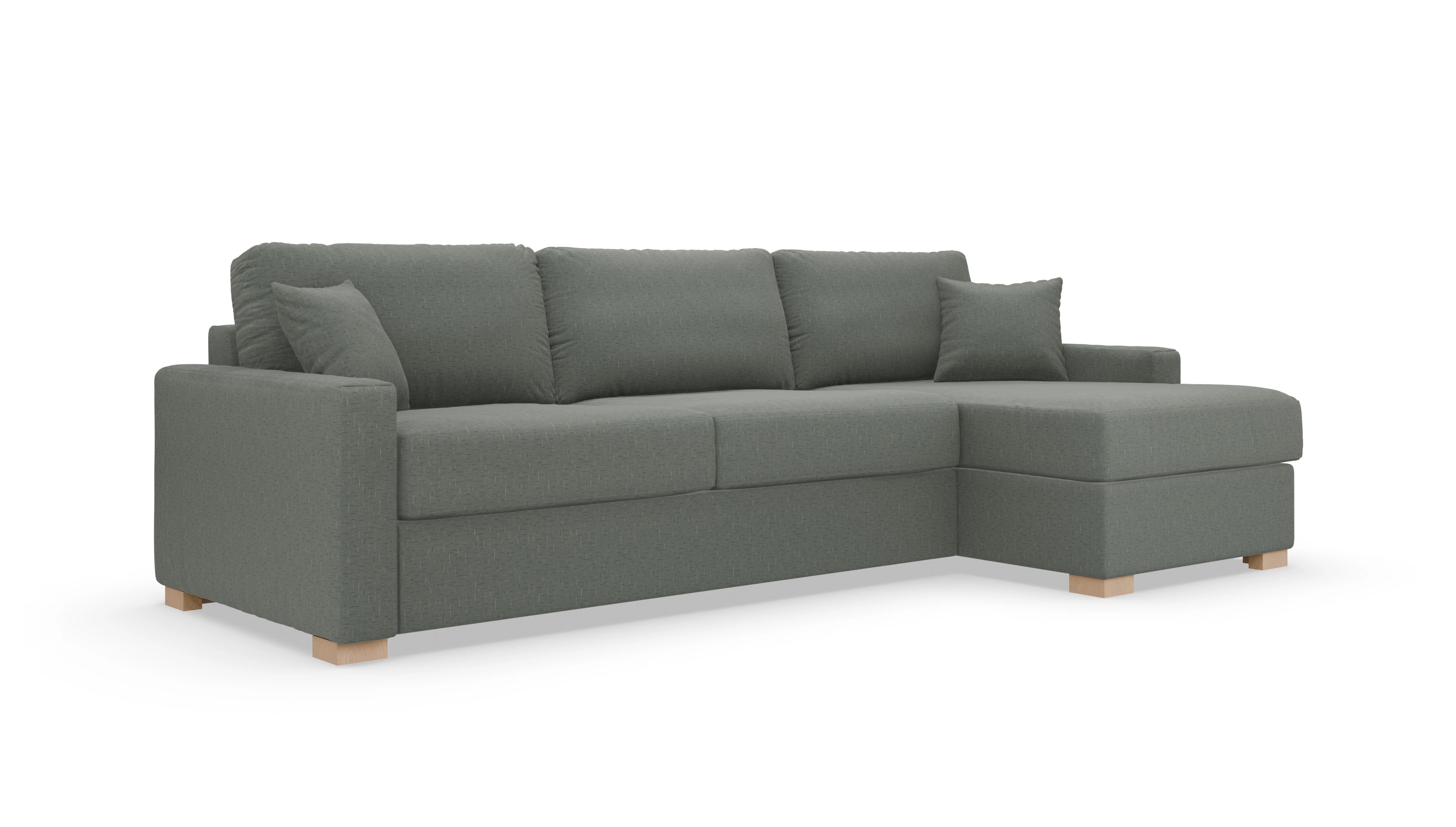 Ansicht des Produktes Christensen Sofa mit Rec rechts in Stoff grün