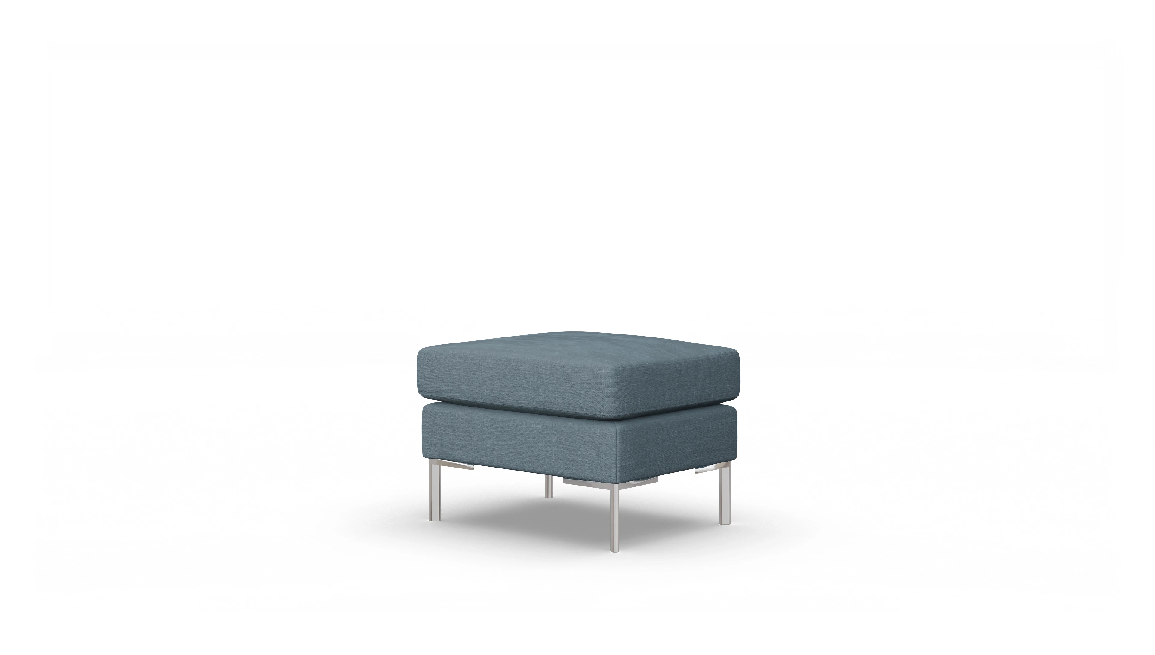 Ansicht des Produktes Pinedo Hocker in Stoff blau
