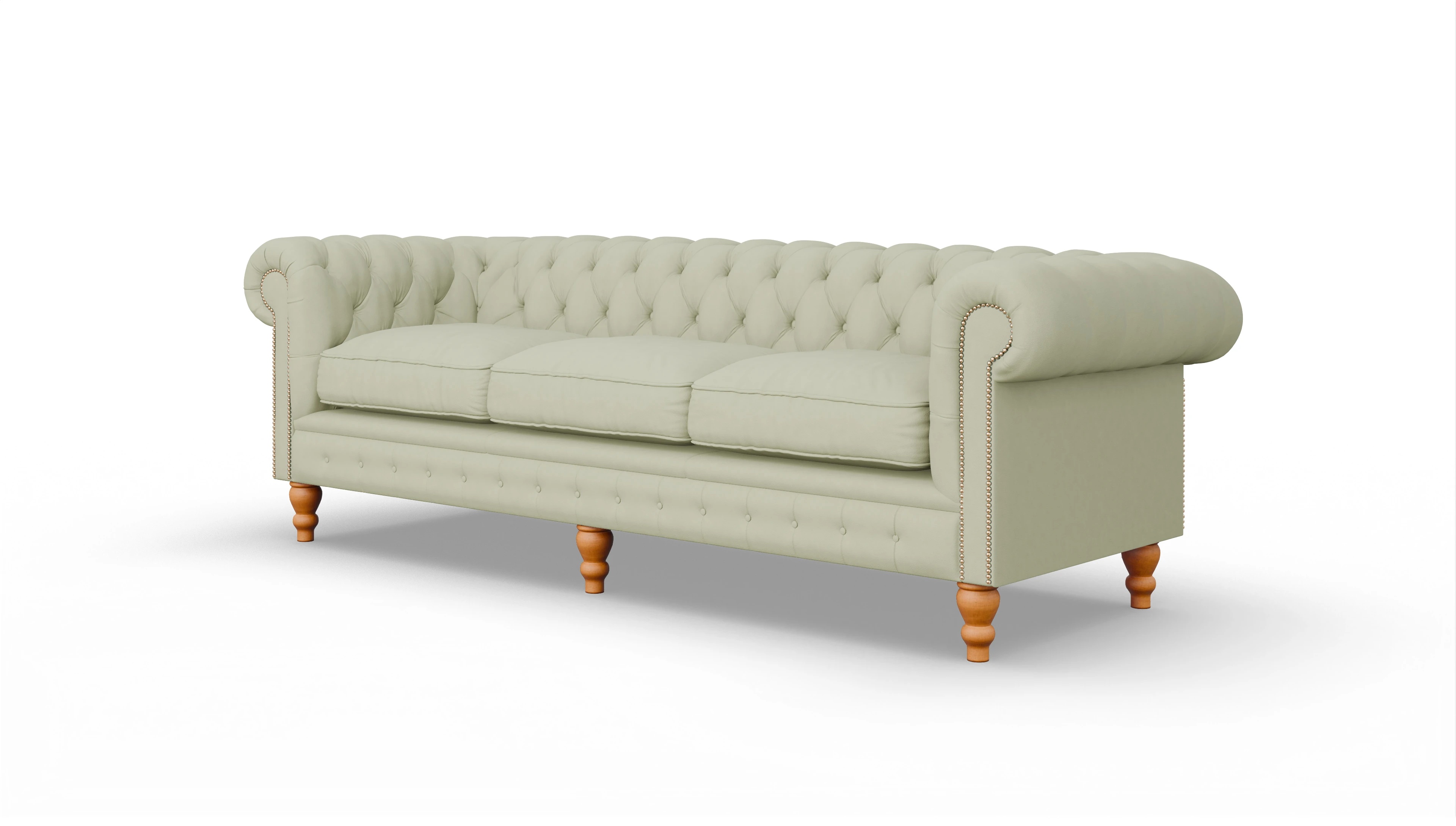 Chesterfield Sofa Russel Ansicht des Produktes Russel 4-Sitzer in Leder grau