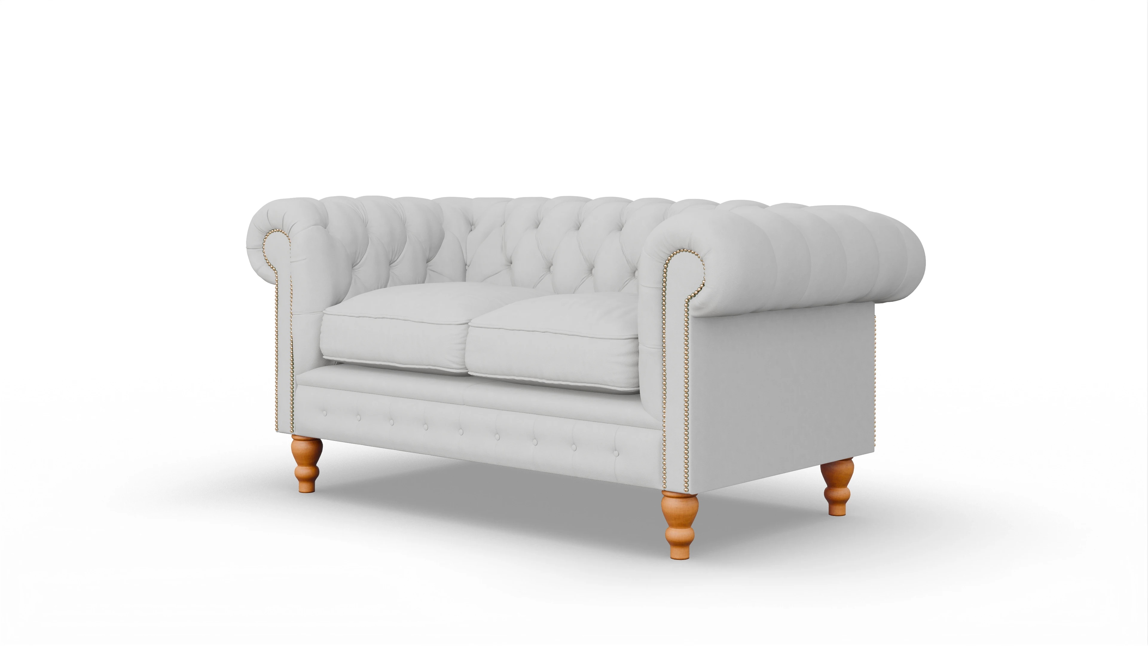 Chesterfield Sofa Russel Ansicht des Produktes Russel 2-Sitzer in Leder weiß