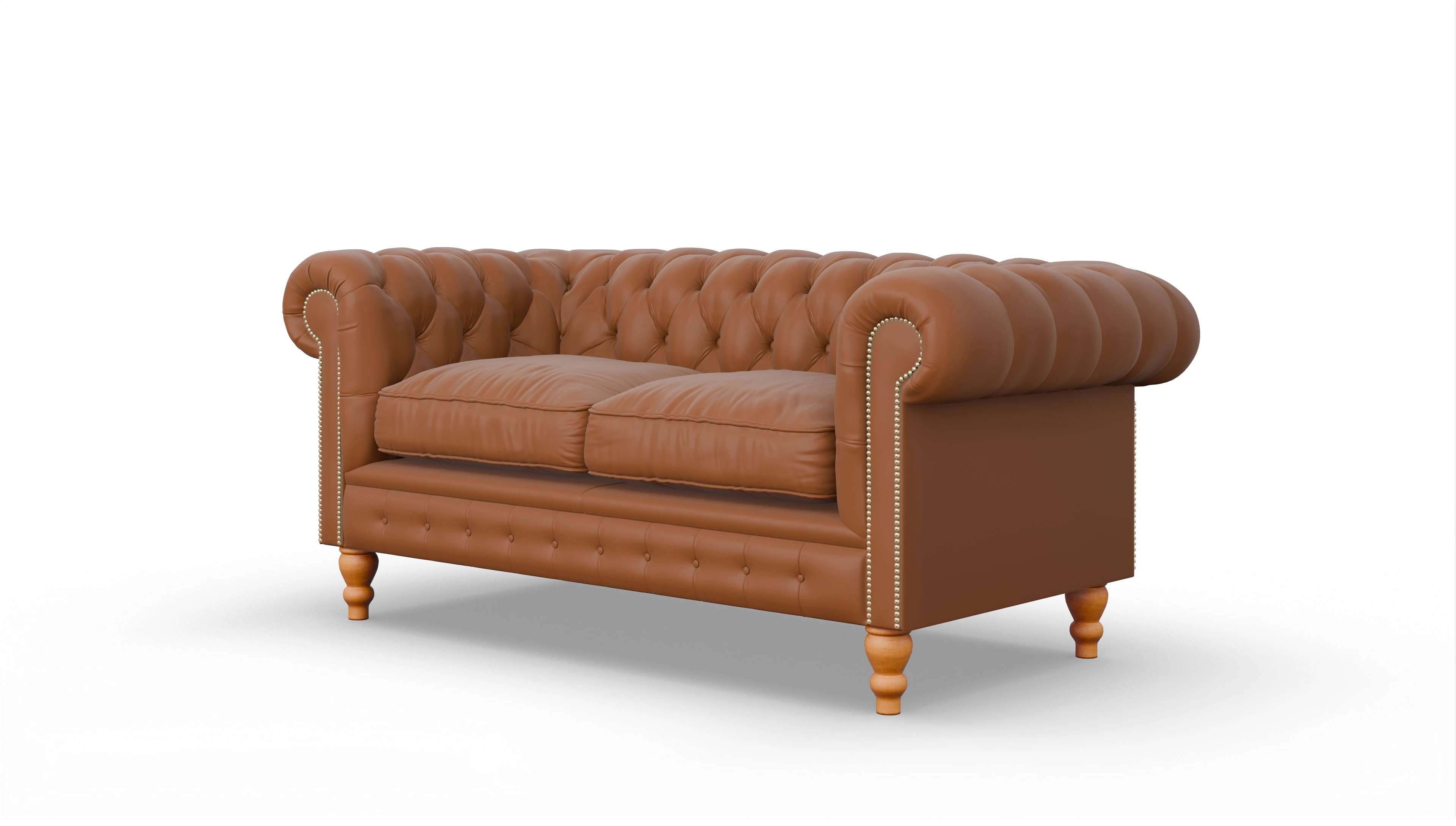 Chesterfield Sofa Russel Ansicht des Produktes Russel 2,5-Sitzer in Leder braun