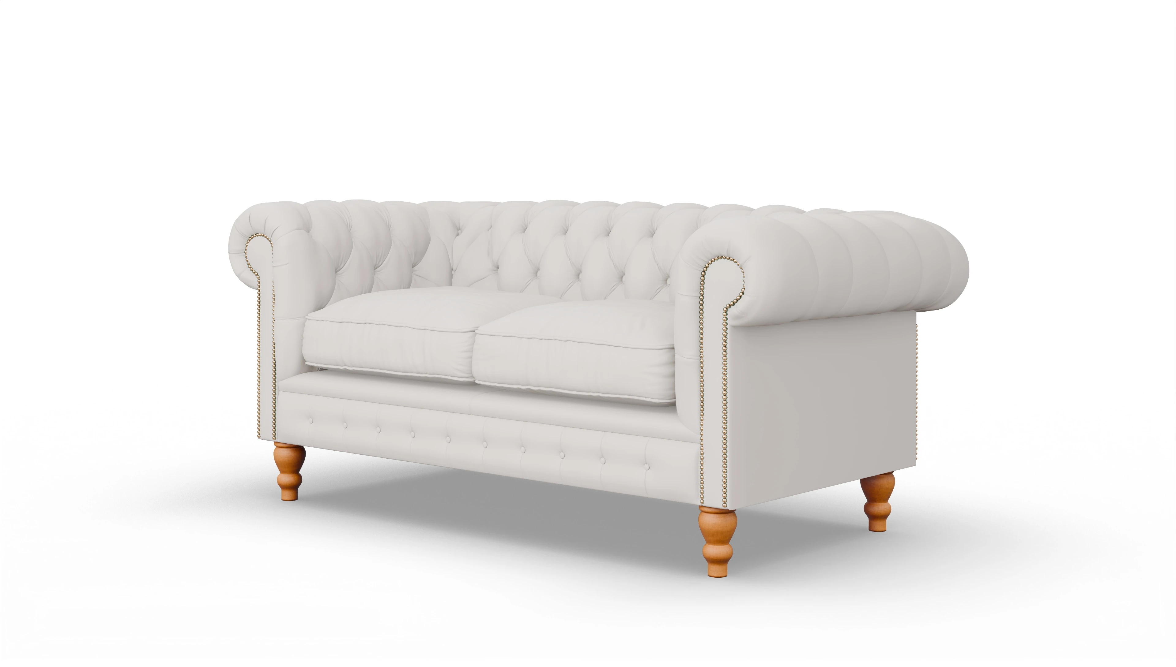 Chesterfield Sofa Russel Ansicht des Produktes Russel 2,5-Sitzer in Leder weiß
