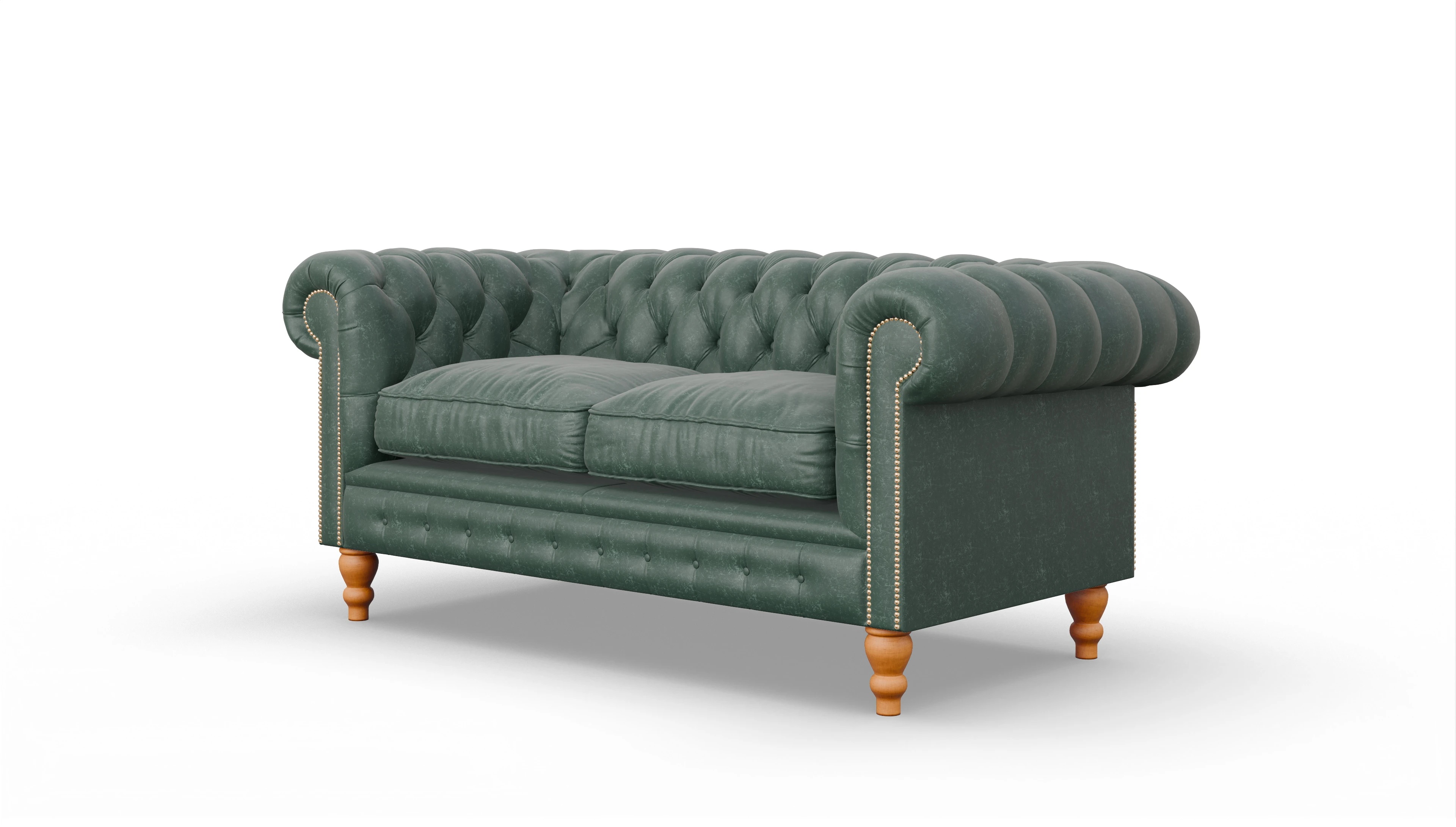 Chesterfield Sofa Russel Ansicht des Produktes Russel 2,5-Sitzer in Leder grün