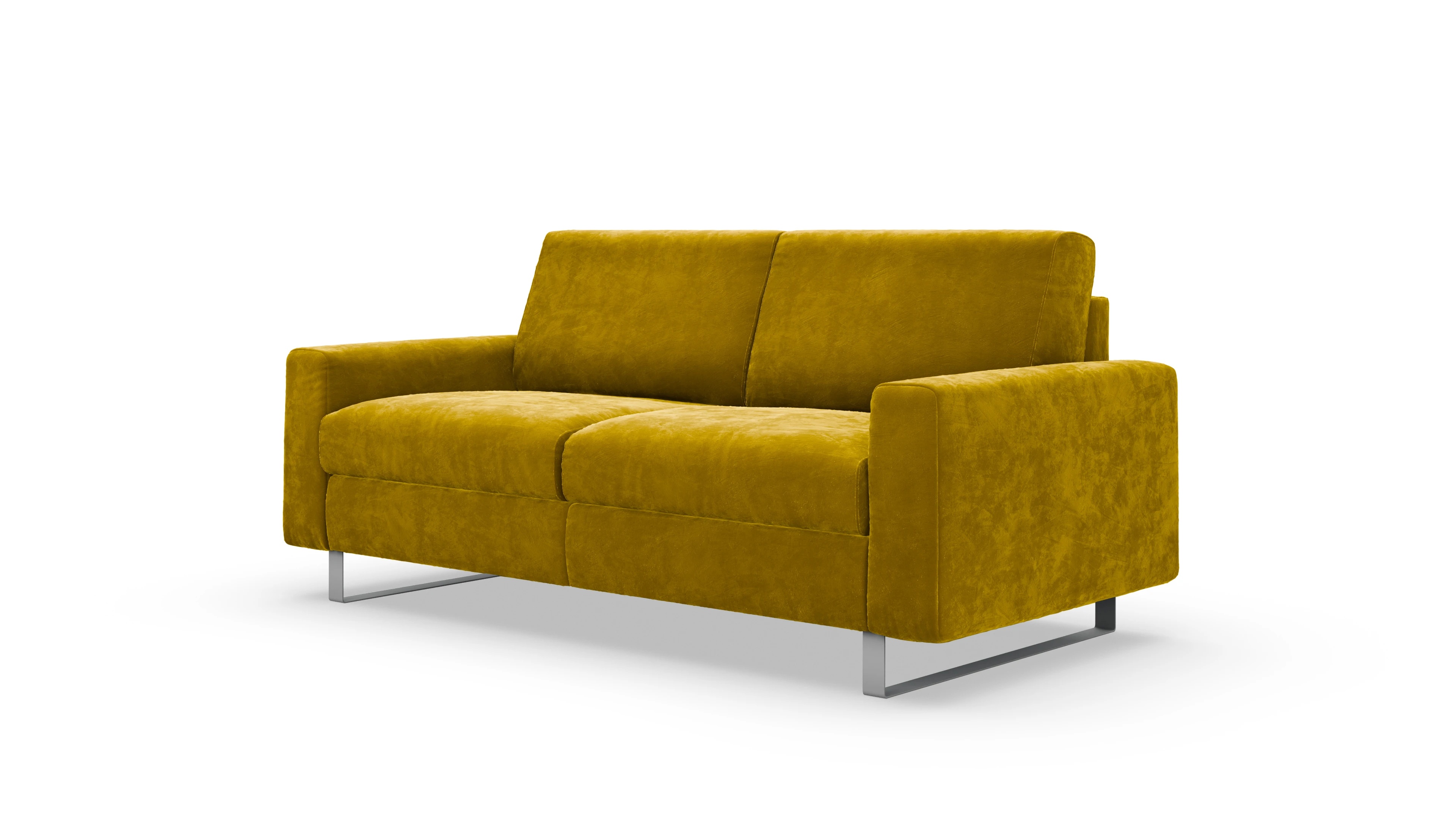 Schlafsofa Fontego Ansicht des Produktes Fontego 2,5-Sitzer in Samt gelb