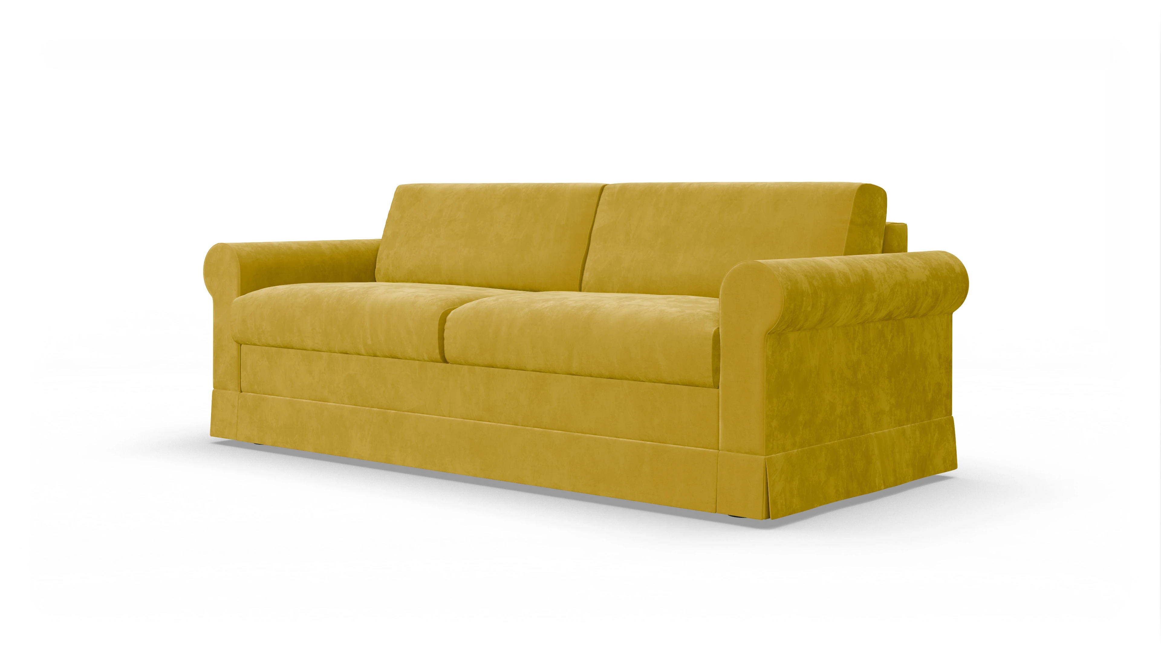 Schlafcouch Bareteri Ansicht des Produktes Bareteri 3-Sitzer in Samt gelb