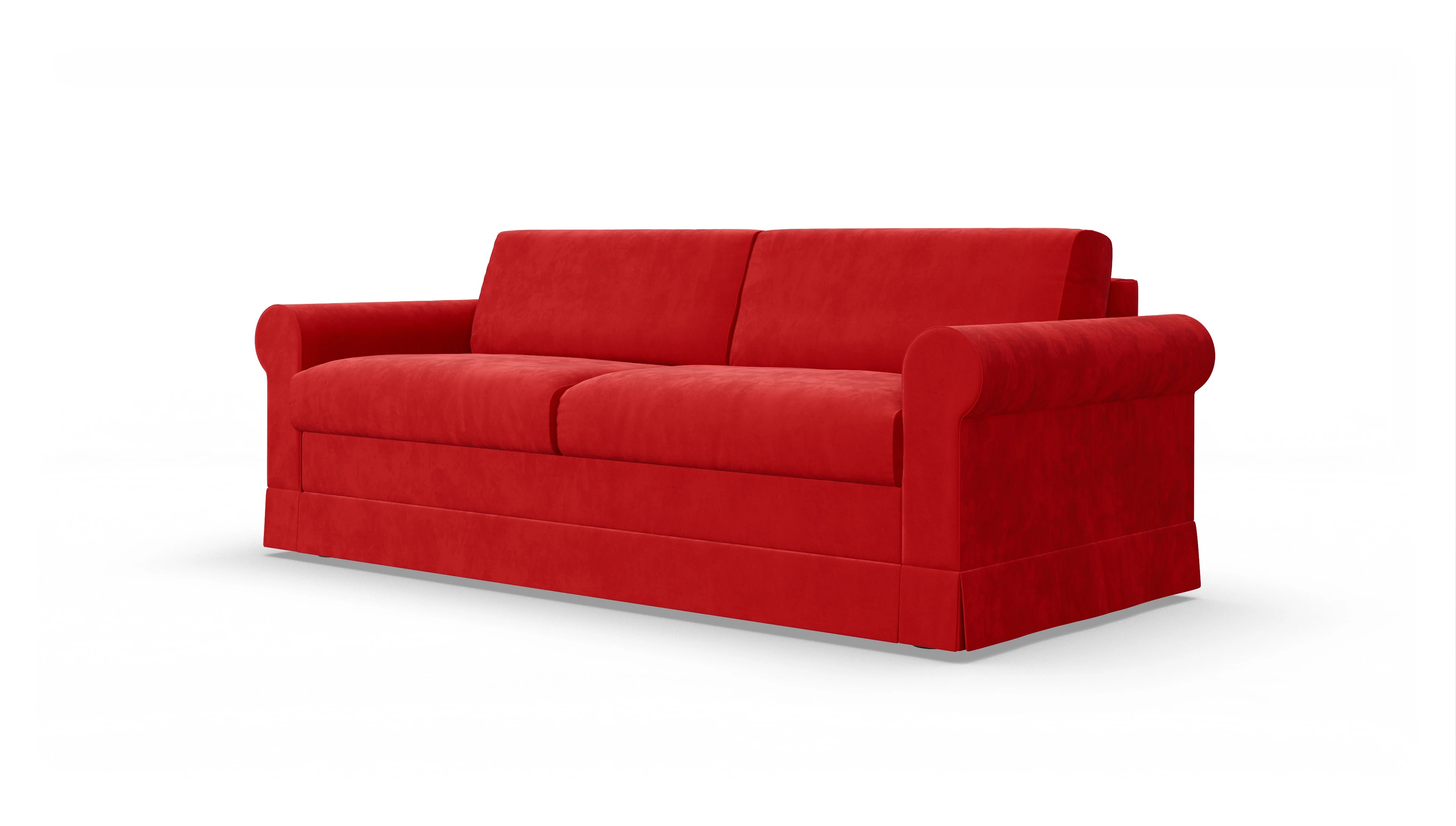 Schlafcouch Bareteri Ansicht des Produktes Bareteri 3-Sitzer in Samt rot