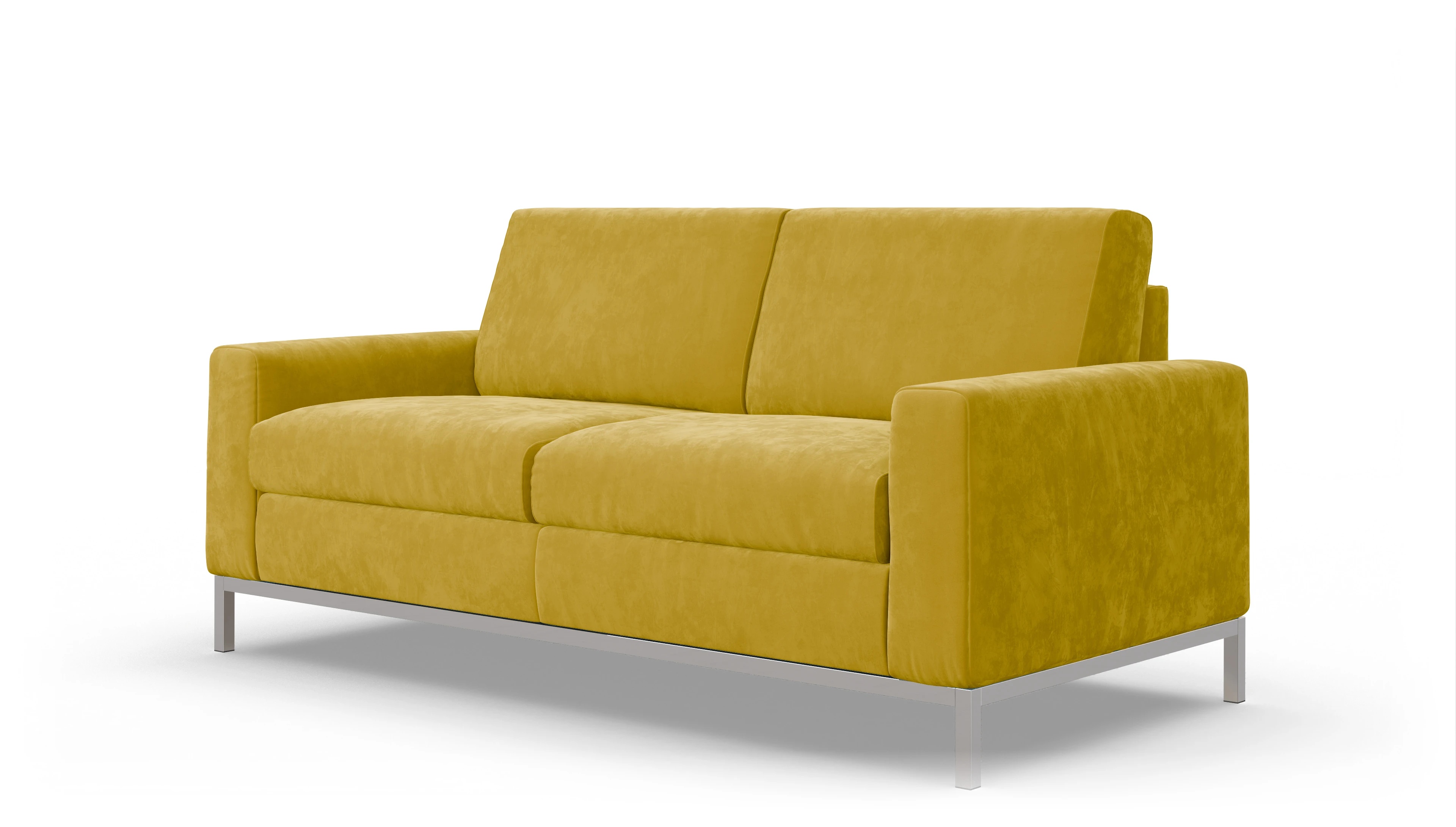 Designer-Schlafsofa Paglia Ansicht des Produktes Paglia 2,5-Sitzer in Samt gelb
