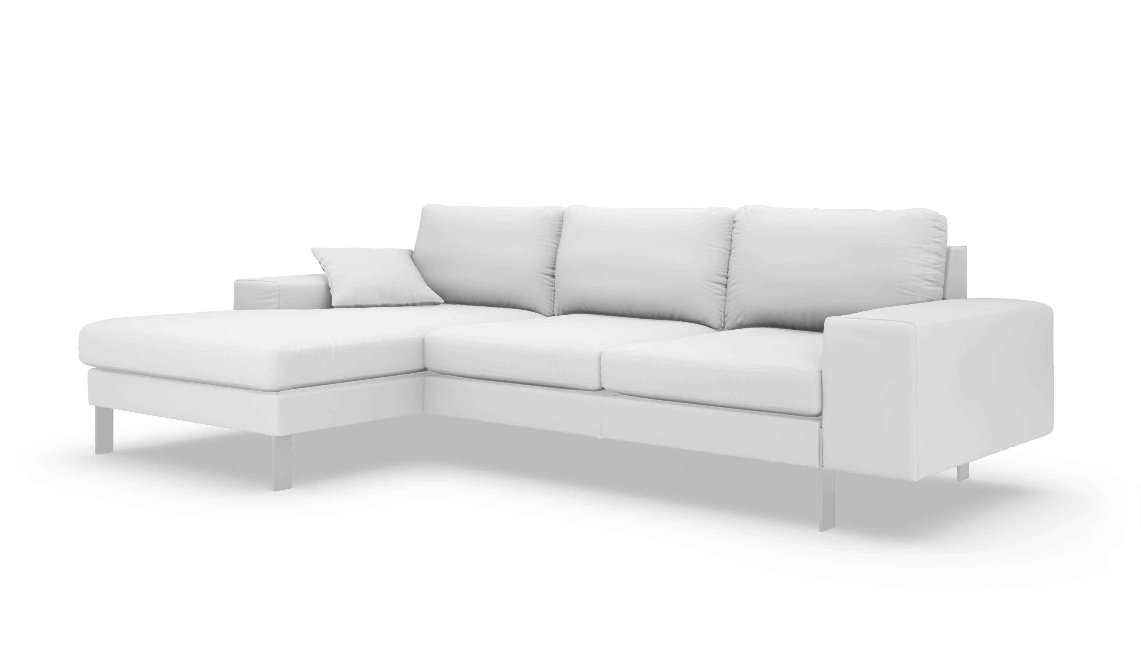 Ansicht des Produktes Catoira Sofa mit Rec links in Leder weiß