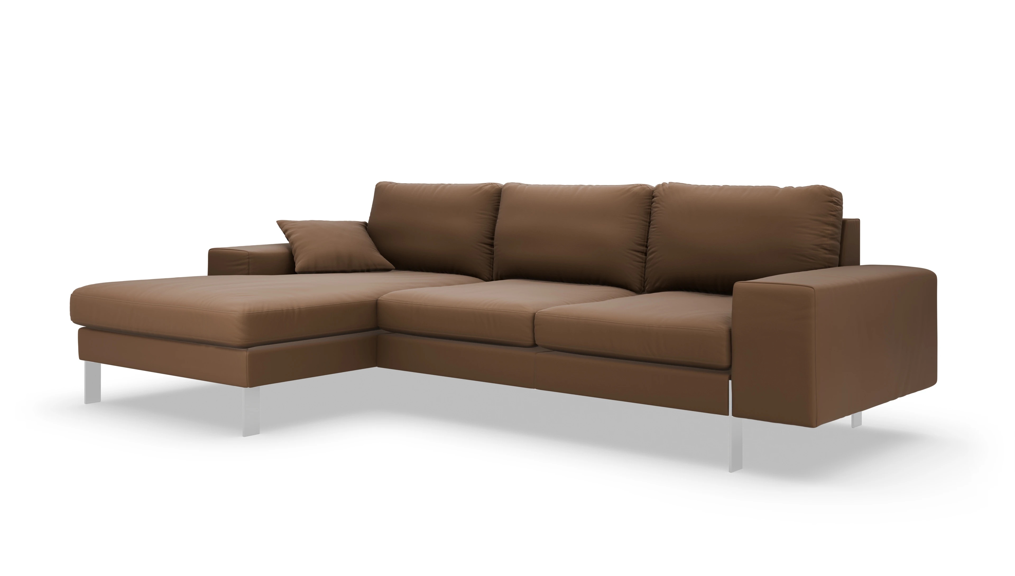 Ansicht des Produktes Catoira Sofa mit Rec links in Leder braun