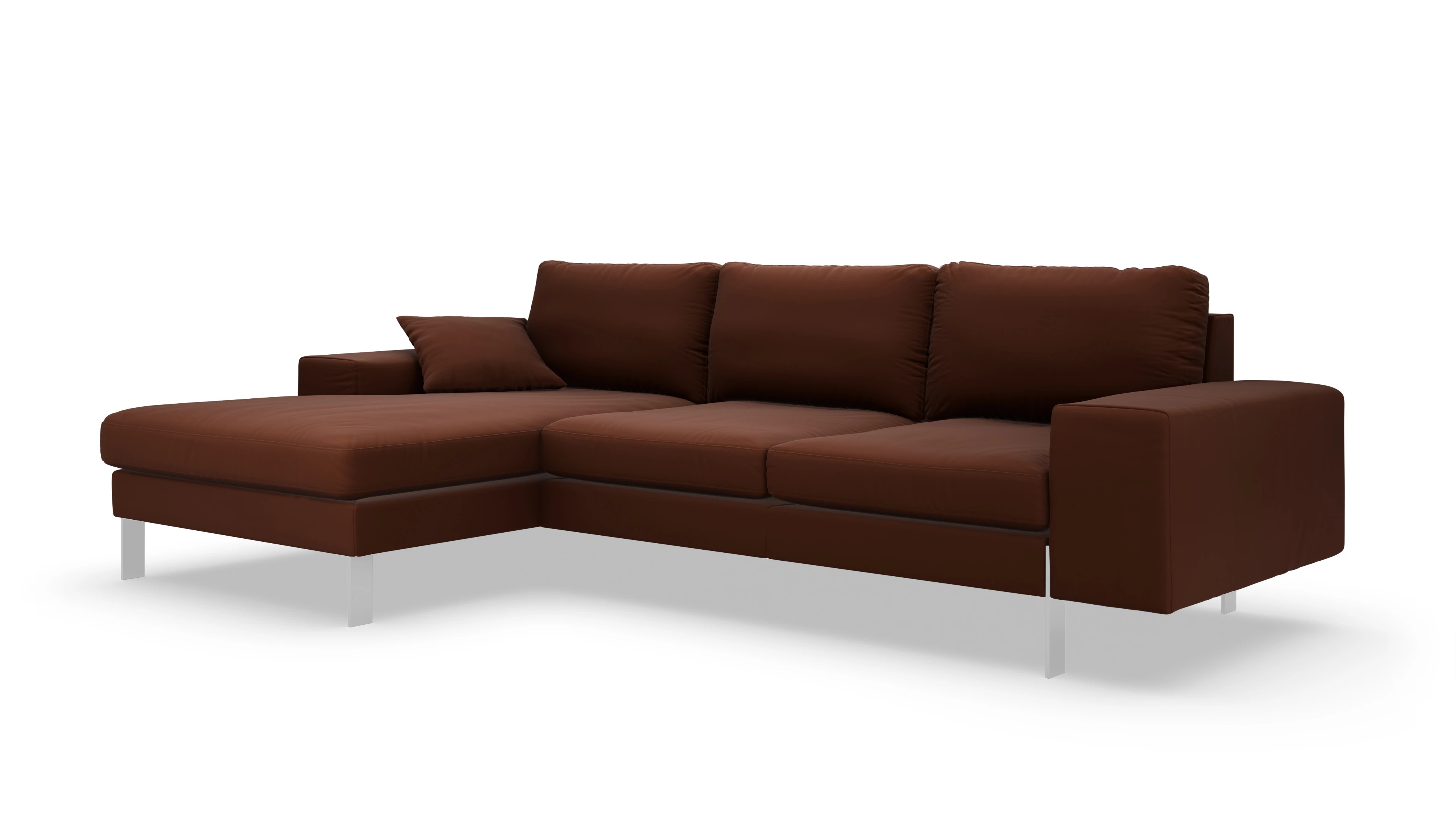 Ansicht des Produktes Catoira Sofa mit Rec links in Leder braun