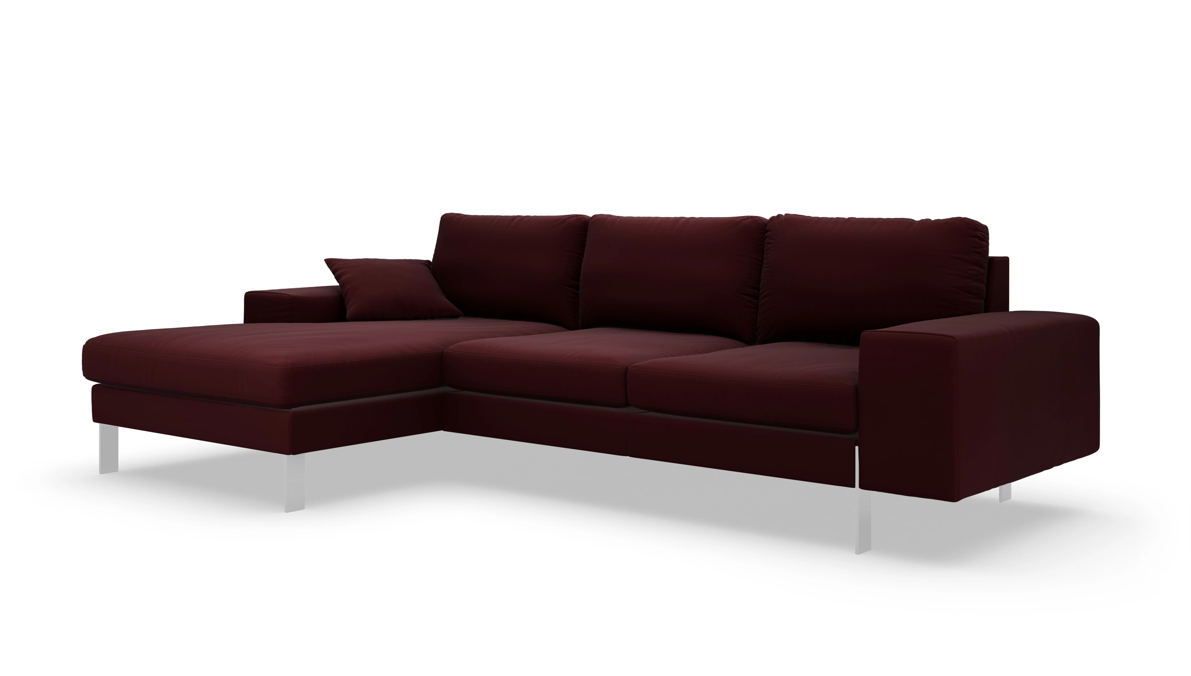 Ansicht des Produktes Catoira Sofa mit Rec links in Leder rot