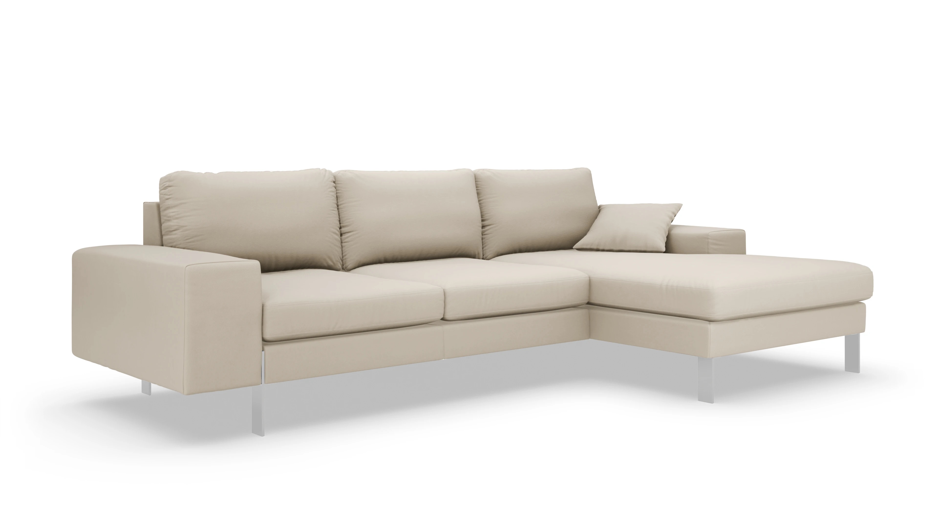Ansicht des Produktes Catoira Sofa mit Rec rechts in Leder beige