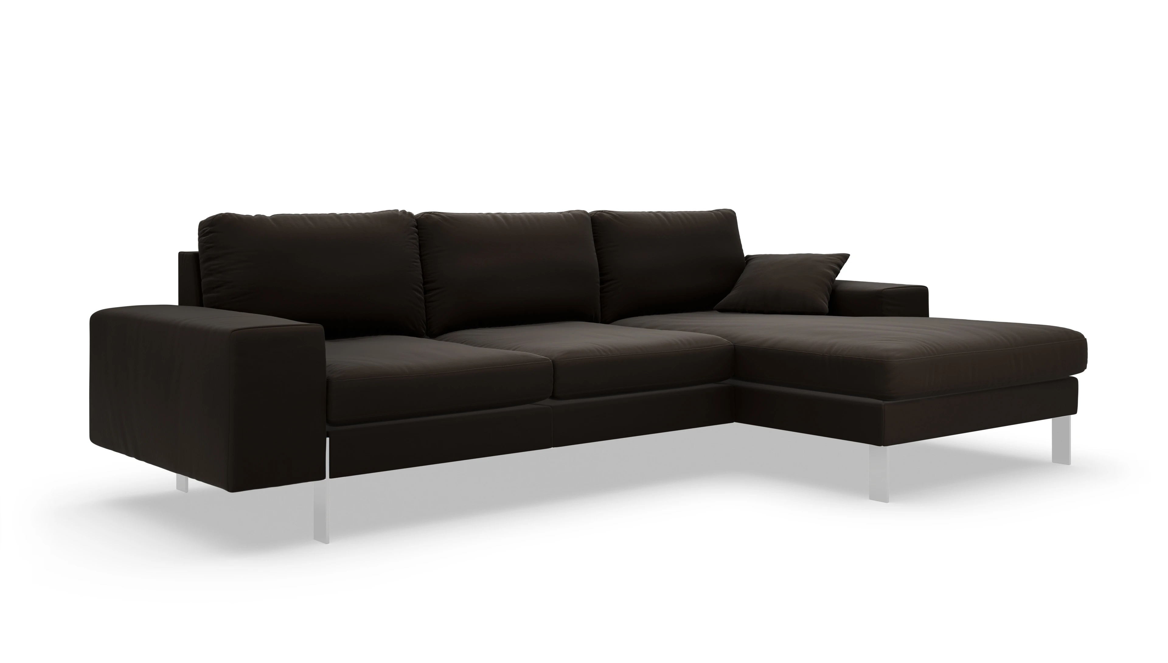 Catoira Ledersofa Ansicht des Produktes Catoira Sofa mit Rec rechts in Leder braun