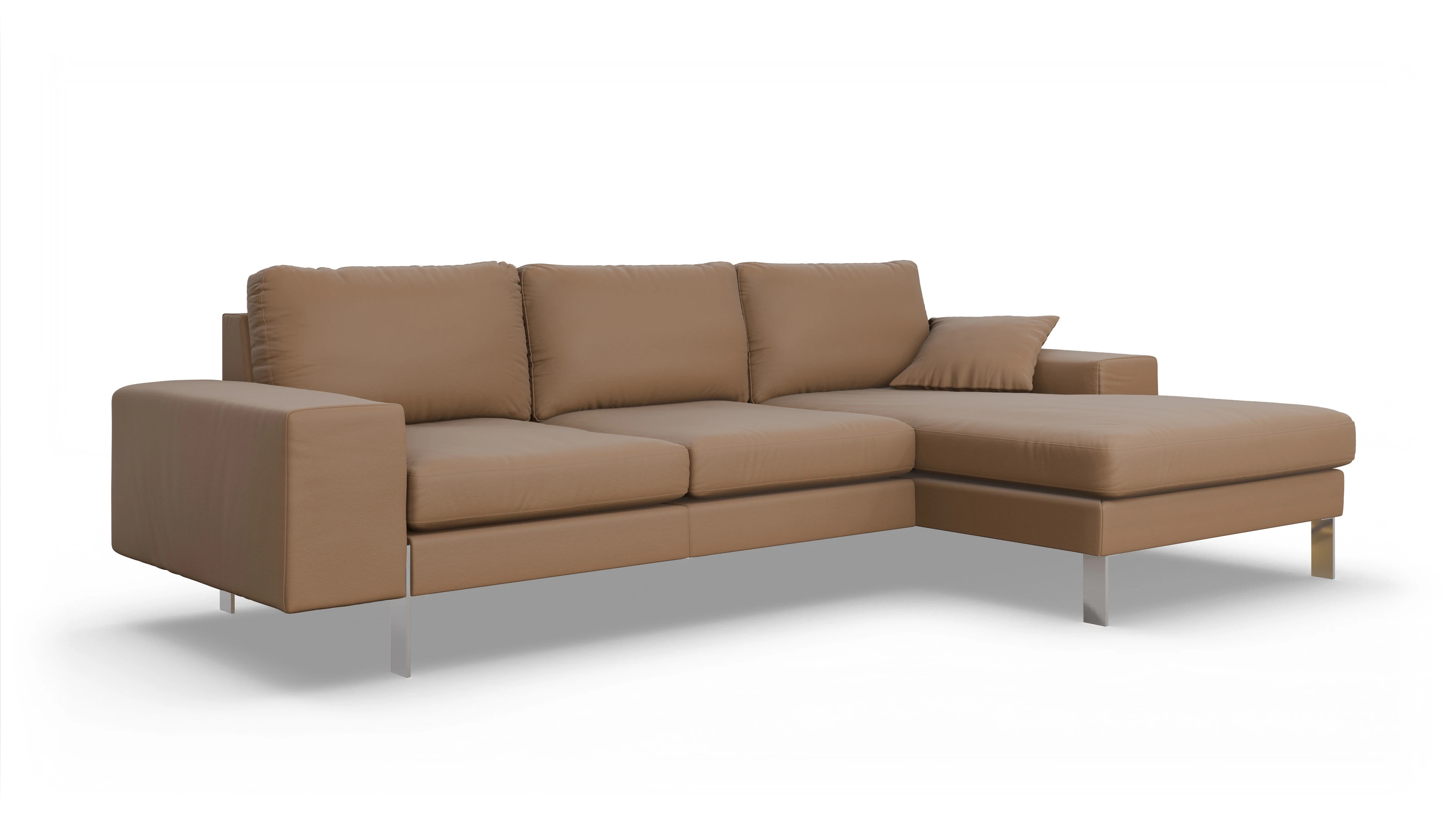 Ansicht des Produktes Catoira Sofa mit Rec rechts in Leder braun