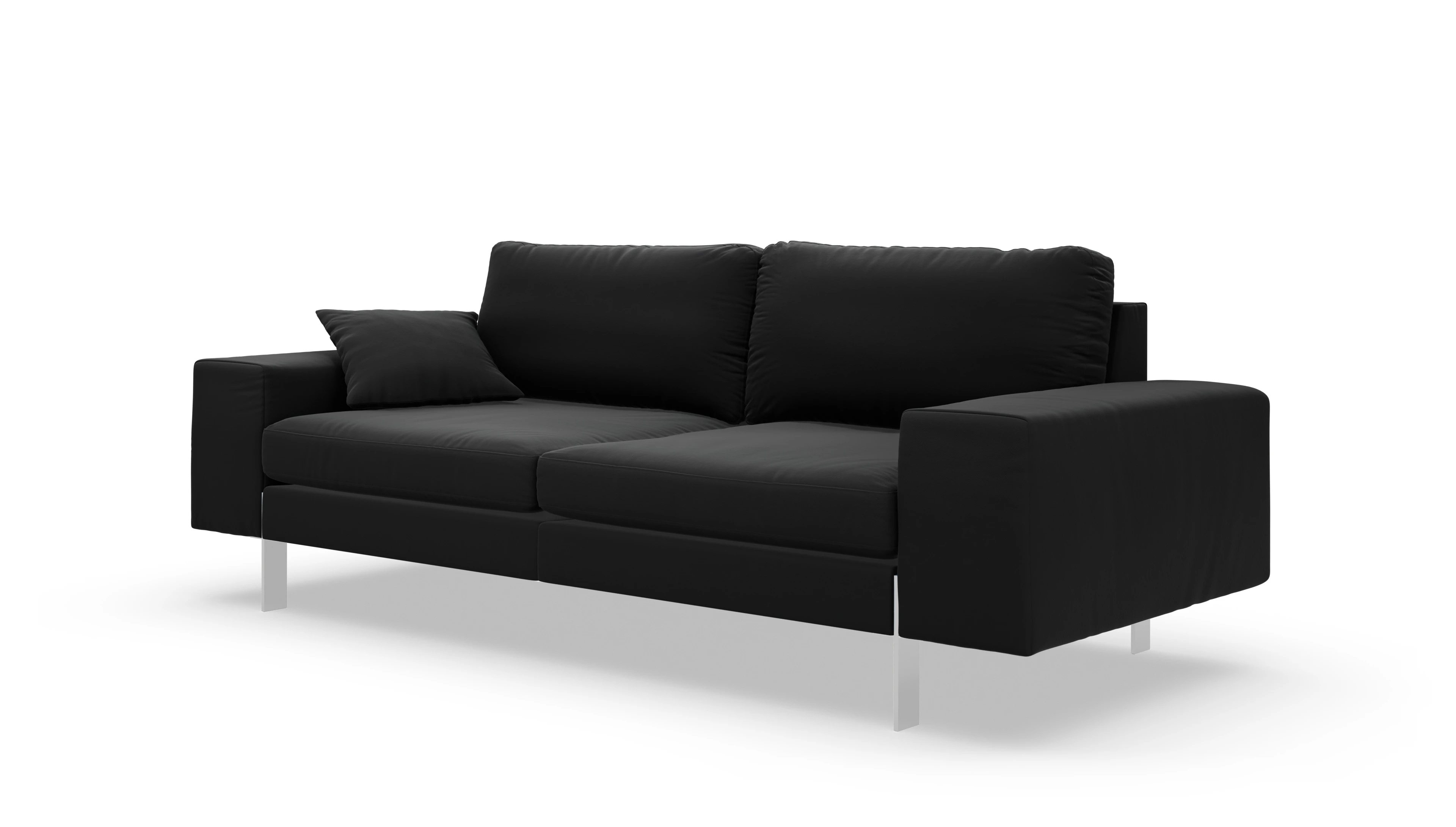 Catoira Ledersofa Ansicht des Produktes Catoira 3-Sitzer in Leder schwarz