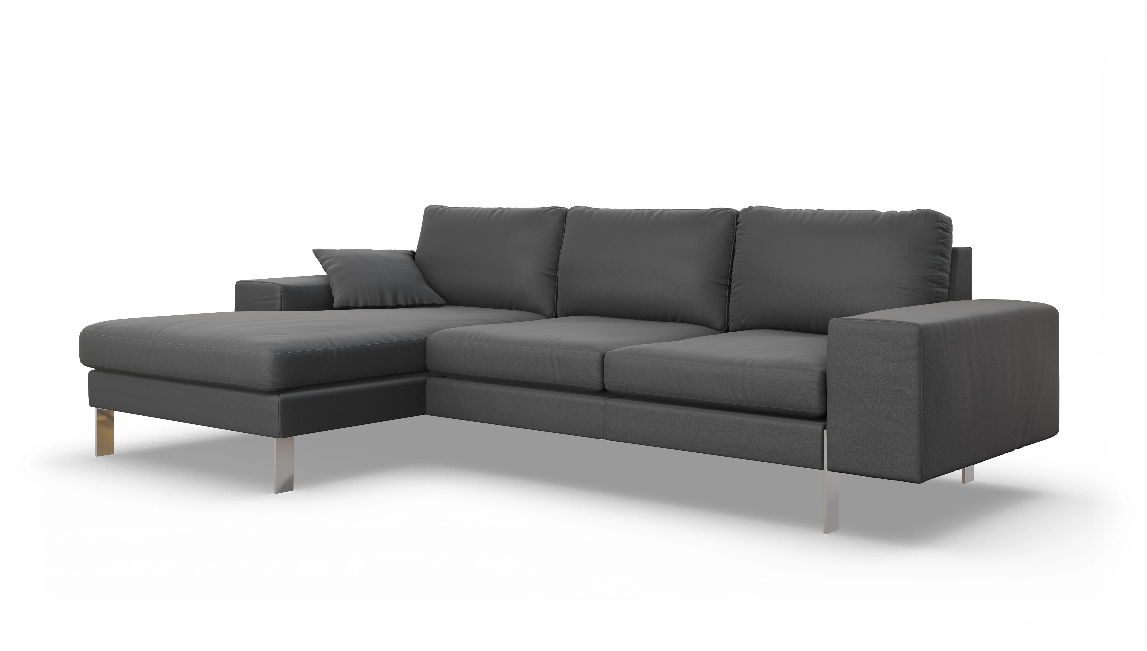 Ansicht des Produktes Catoira Sofa mit Rec links in Leder schwarz