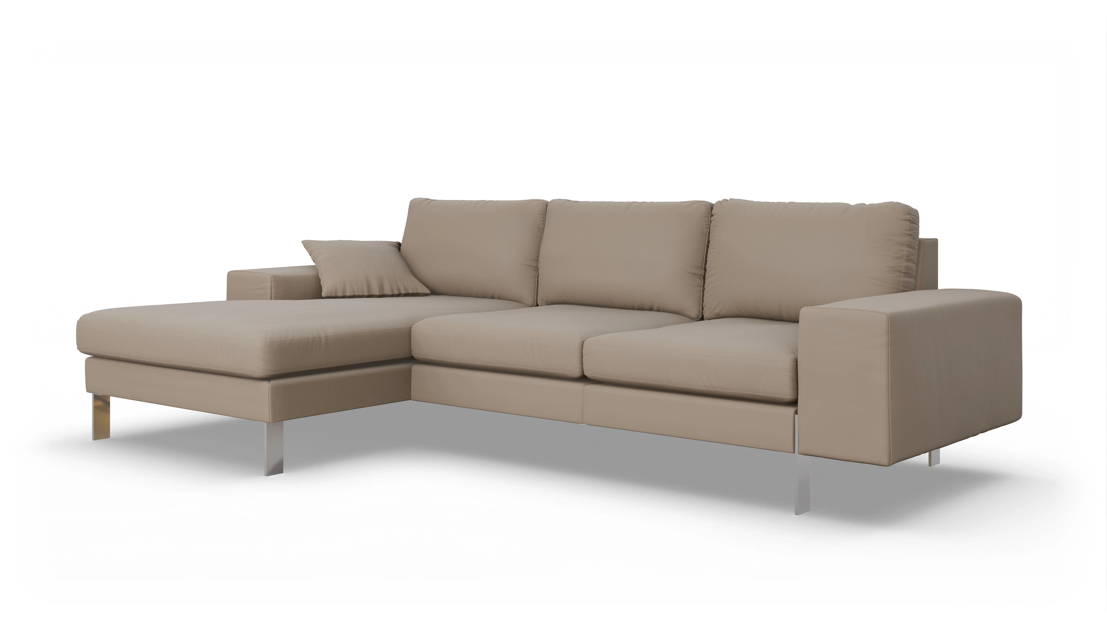 Catoira Ledersofa Ansicht des Produktes Catoira Sofa mit Rec links in Leder beige