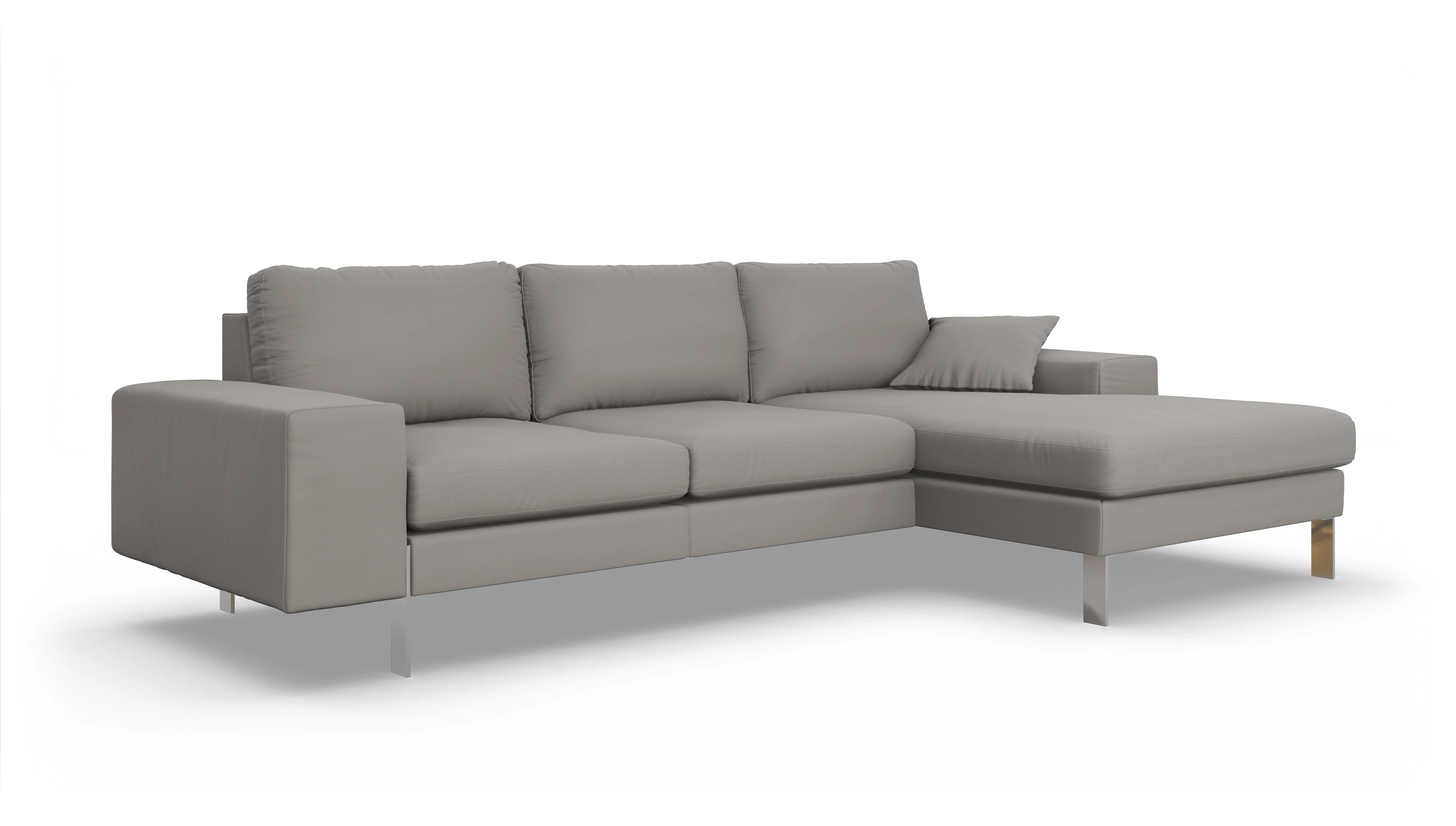 Ansicht des Produktes Catoira Sofa mit Rec rechts in Leder grau