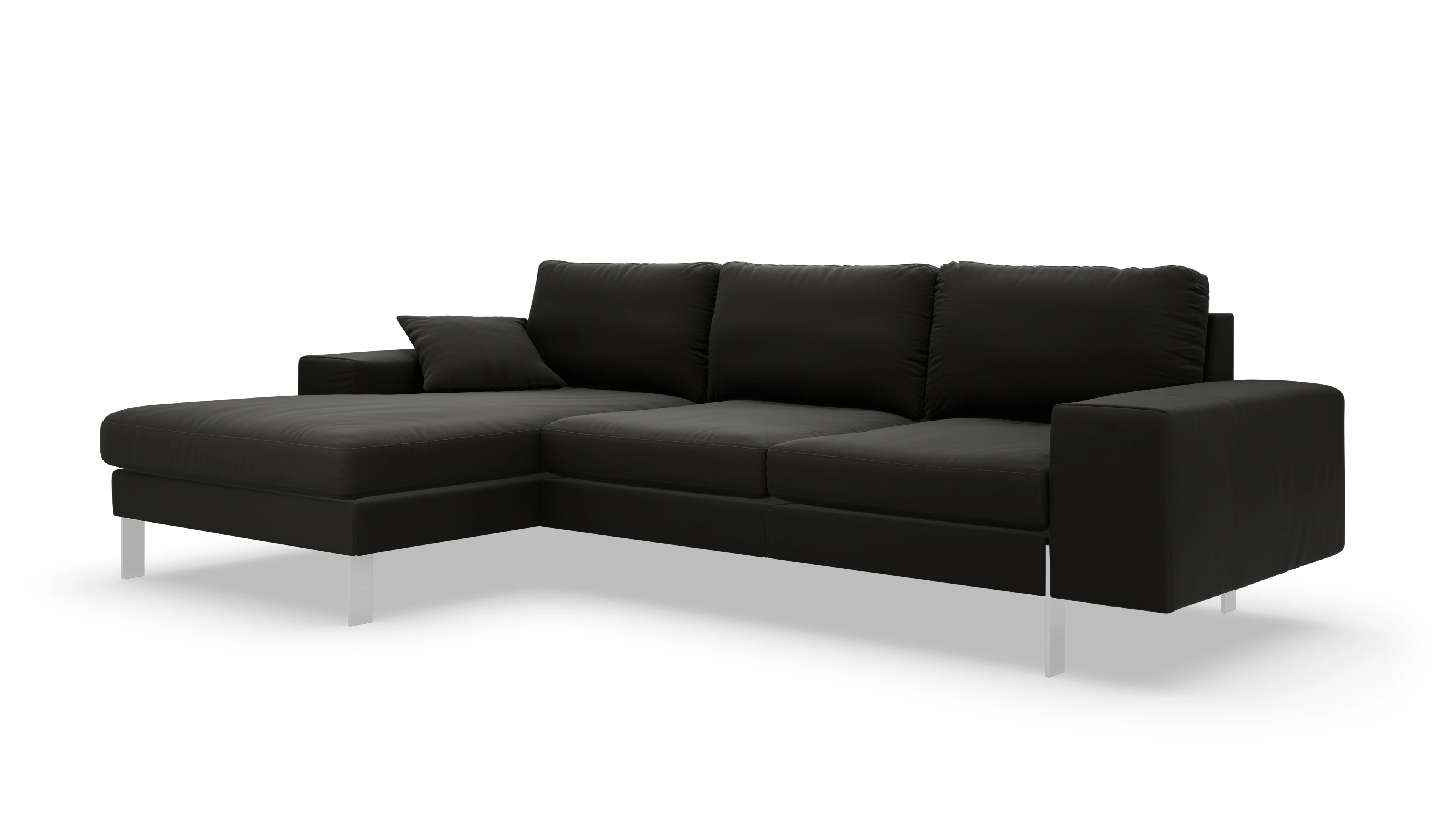 Catoira Ledersofa Ansicht des Produktes Catoira Sofa mit Rec links in Leder grau